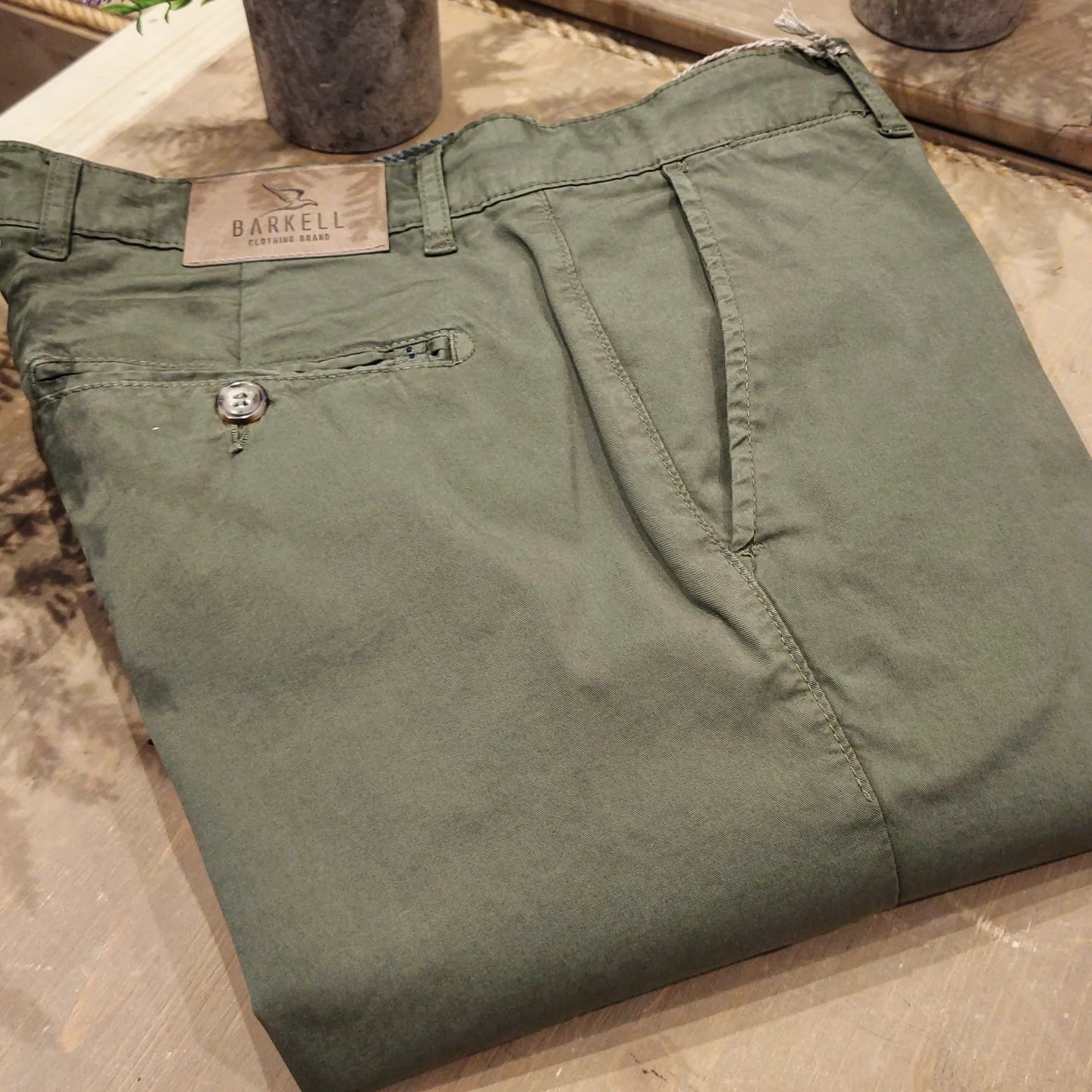 Pantalone Salvia Modello Chinos in Cotone Gabardina
