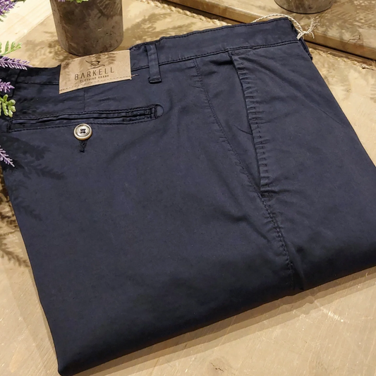 Pantalone Blu Modello Chinos in Cotone Raso