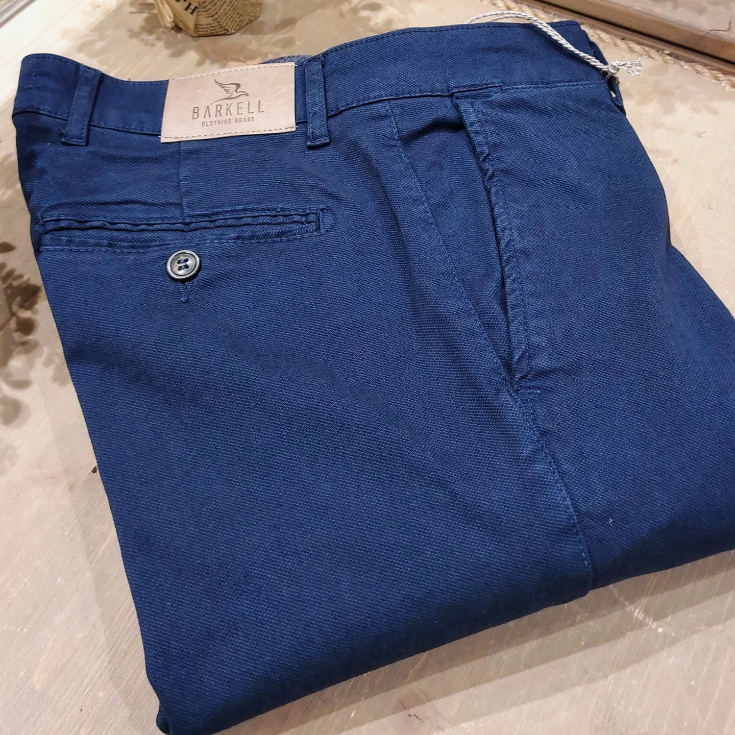 Pantalone Blu indaco Modello Chinos in Cotone Piquet
