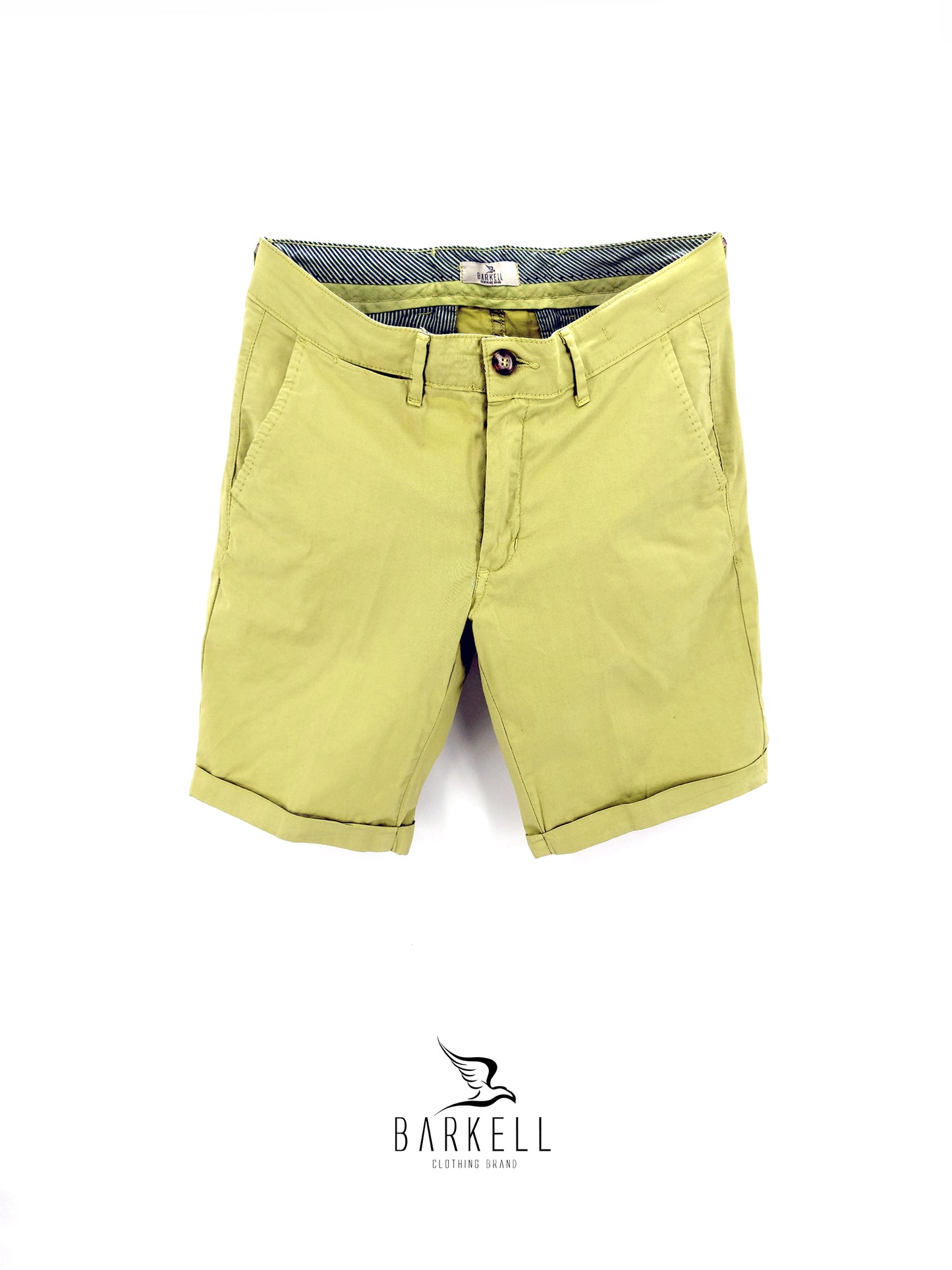 Bermuda Verde Aloe Modello Chinos in Cotone Gabardina