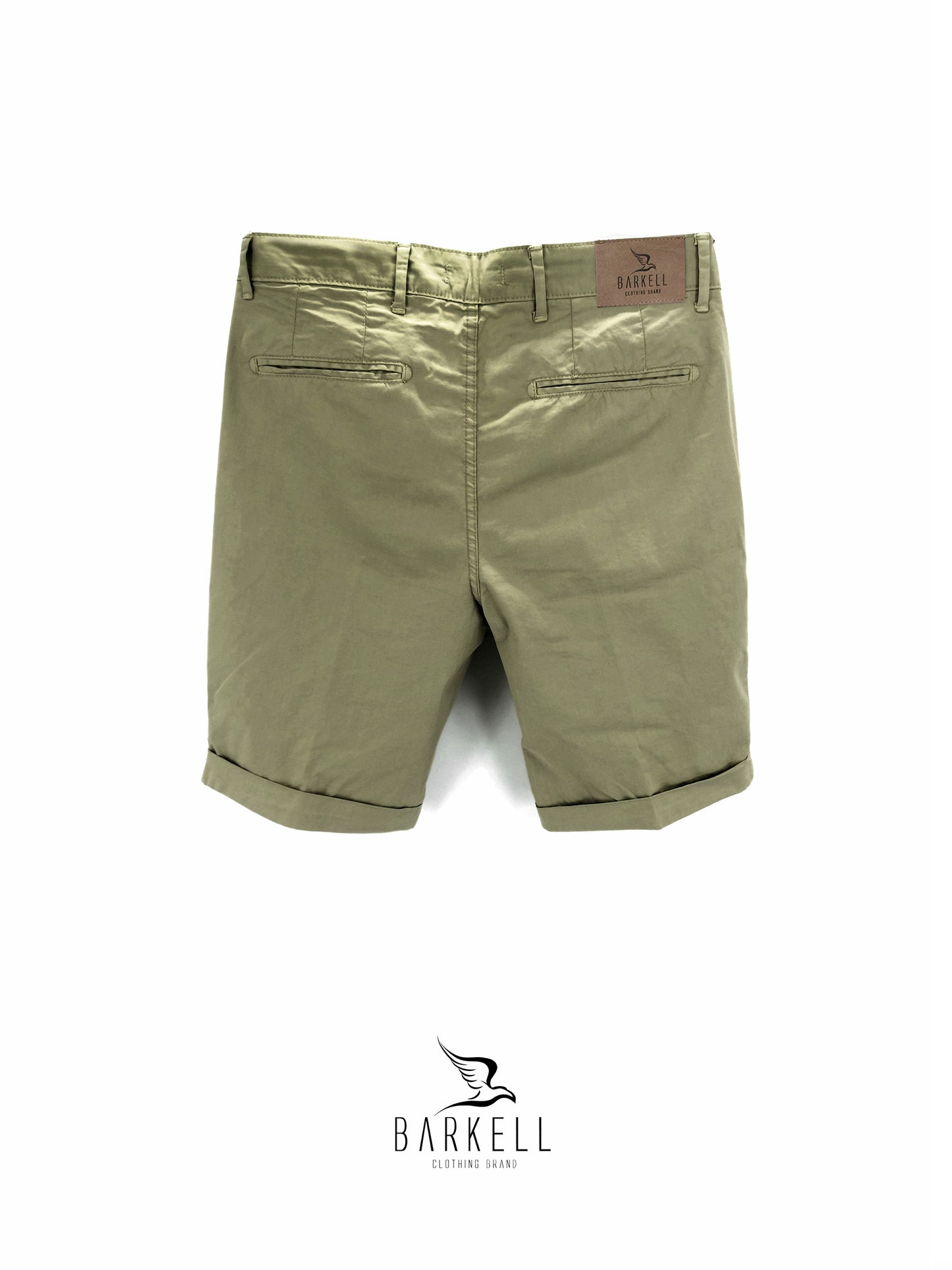 Bermuda Verde Militare Modello Chinos in Cotone Gabardina