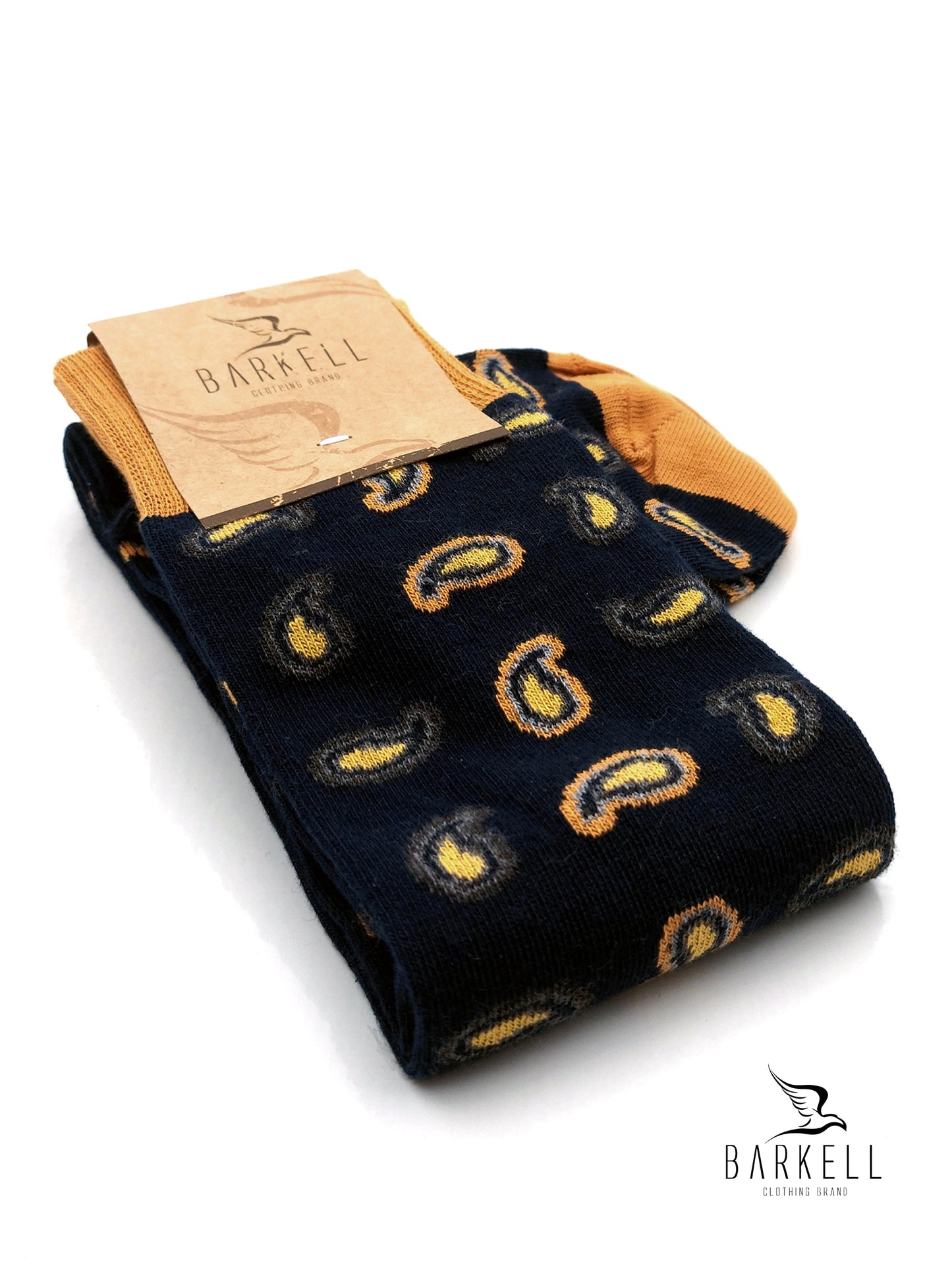 Calza Lunga In Caldo Cotone di Alta Qualità Fondo Blu Fantasia Cashmere