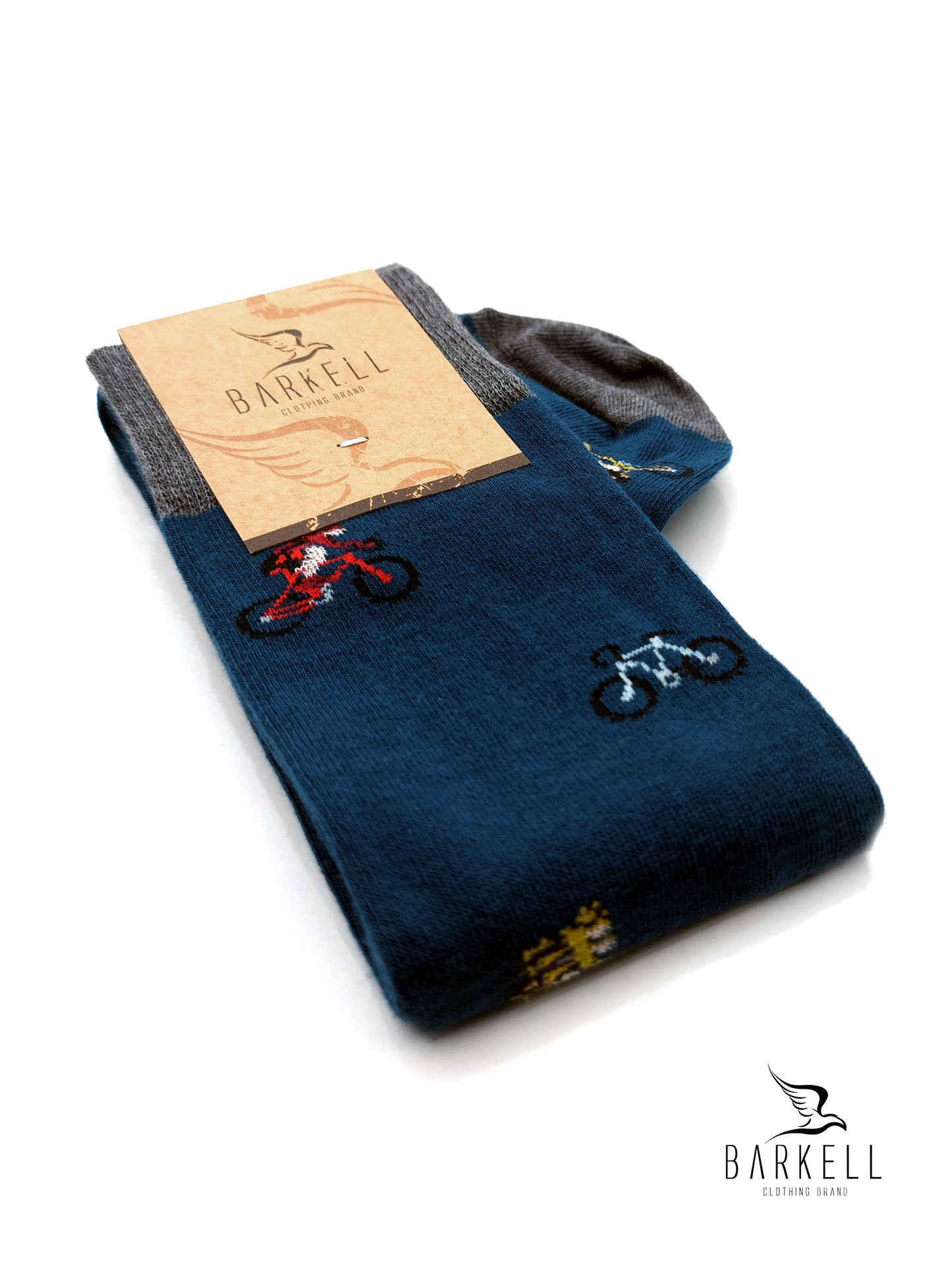 Calza Lunga In Caldo Cotone di Alta Qualità Fondo Indaco Fantasia Ciclista