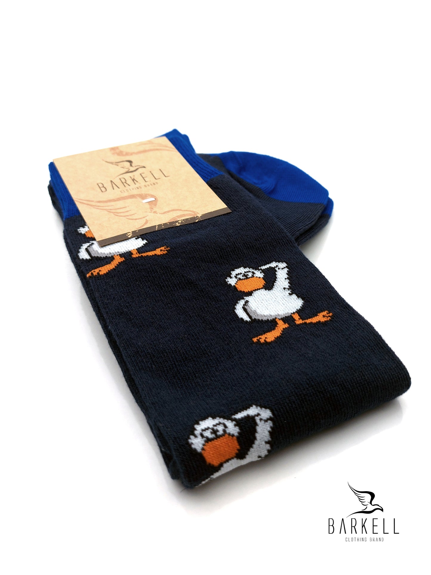 Calza Lunga In Caldo Cotone di Alta Qualità Fondo Blu Fantasia Paperotto