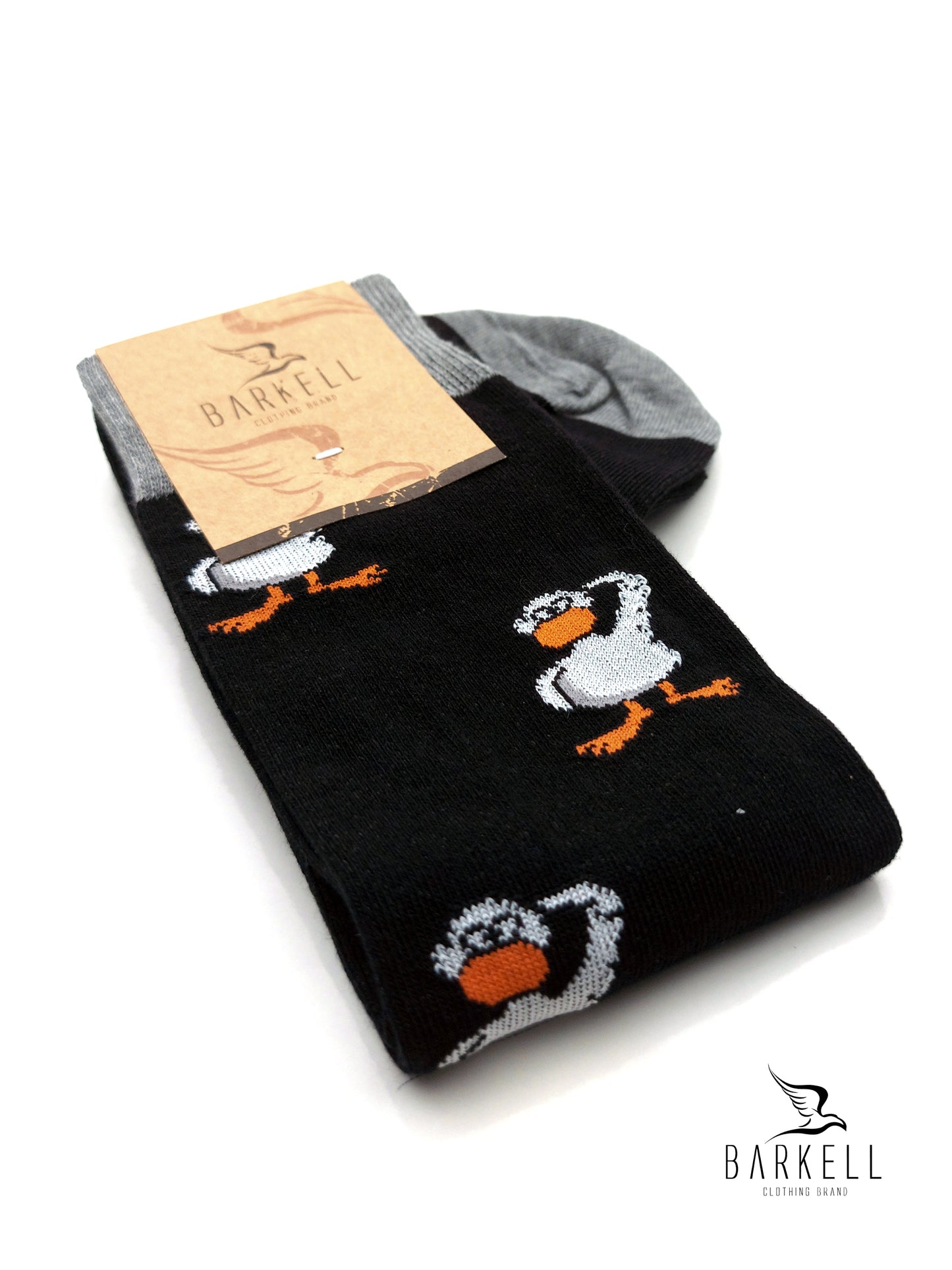 Calza Lunga In Caldo Cotone di Alta Qualità Fondo Nero Fantasia Paperotto