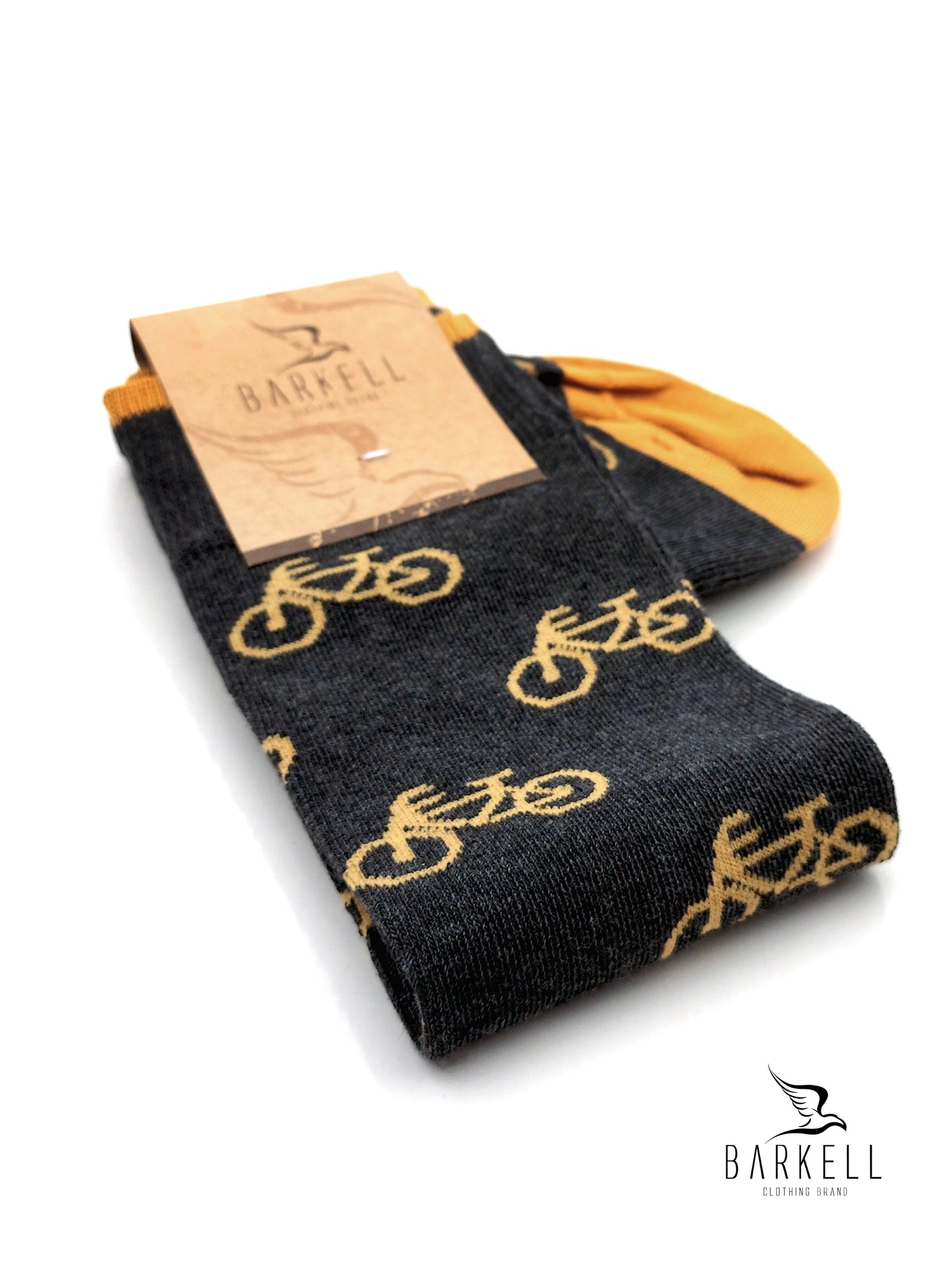 Calza Lunga In Caldo Cotone di Alta Qualità Fondo Grigio Fantasia Bici