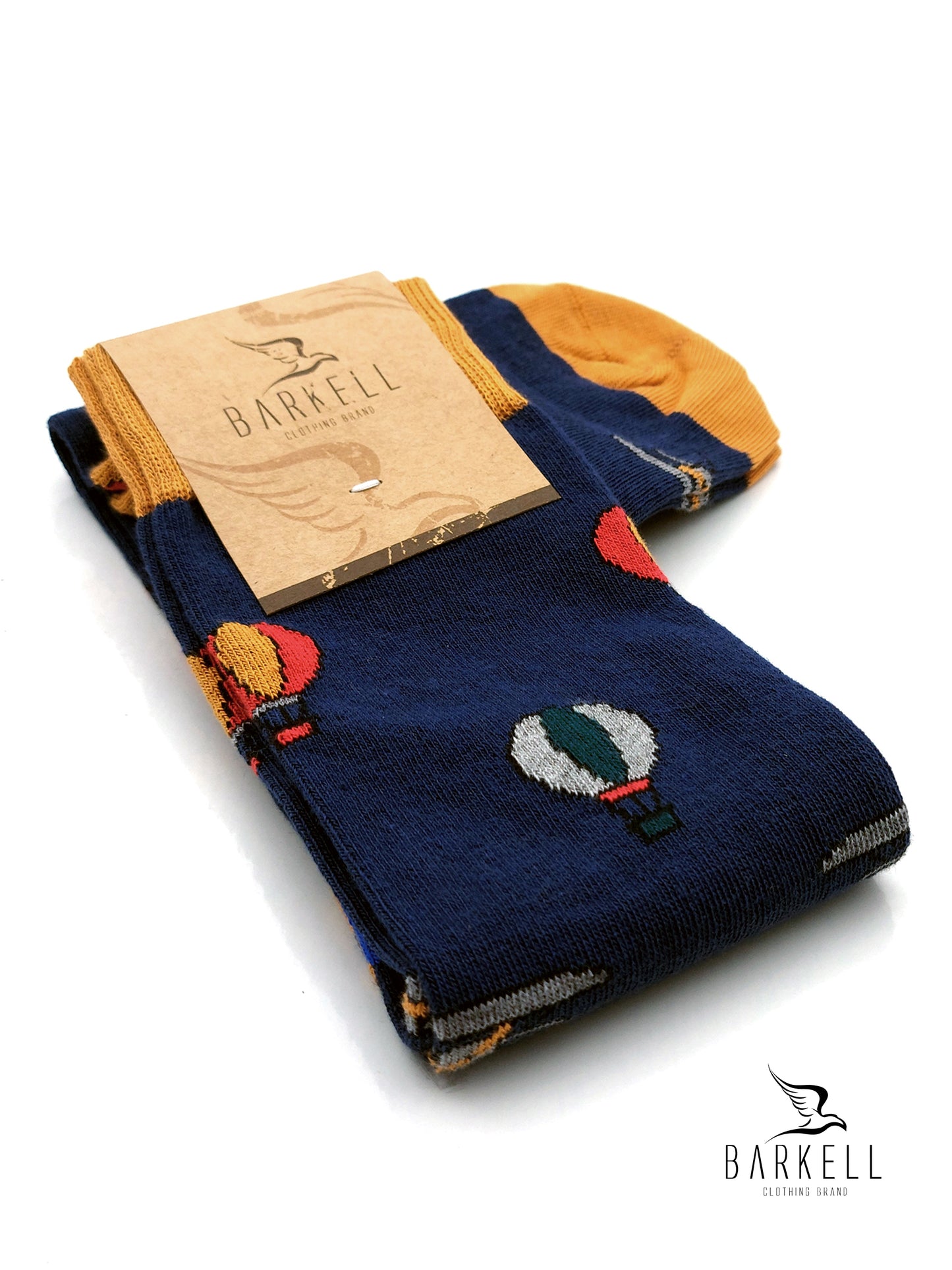 Calza Lunga In Caldo Cotone di Alta Qualità Fondo Blu Fantasia Mongolfiera