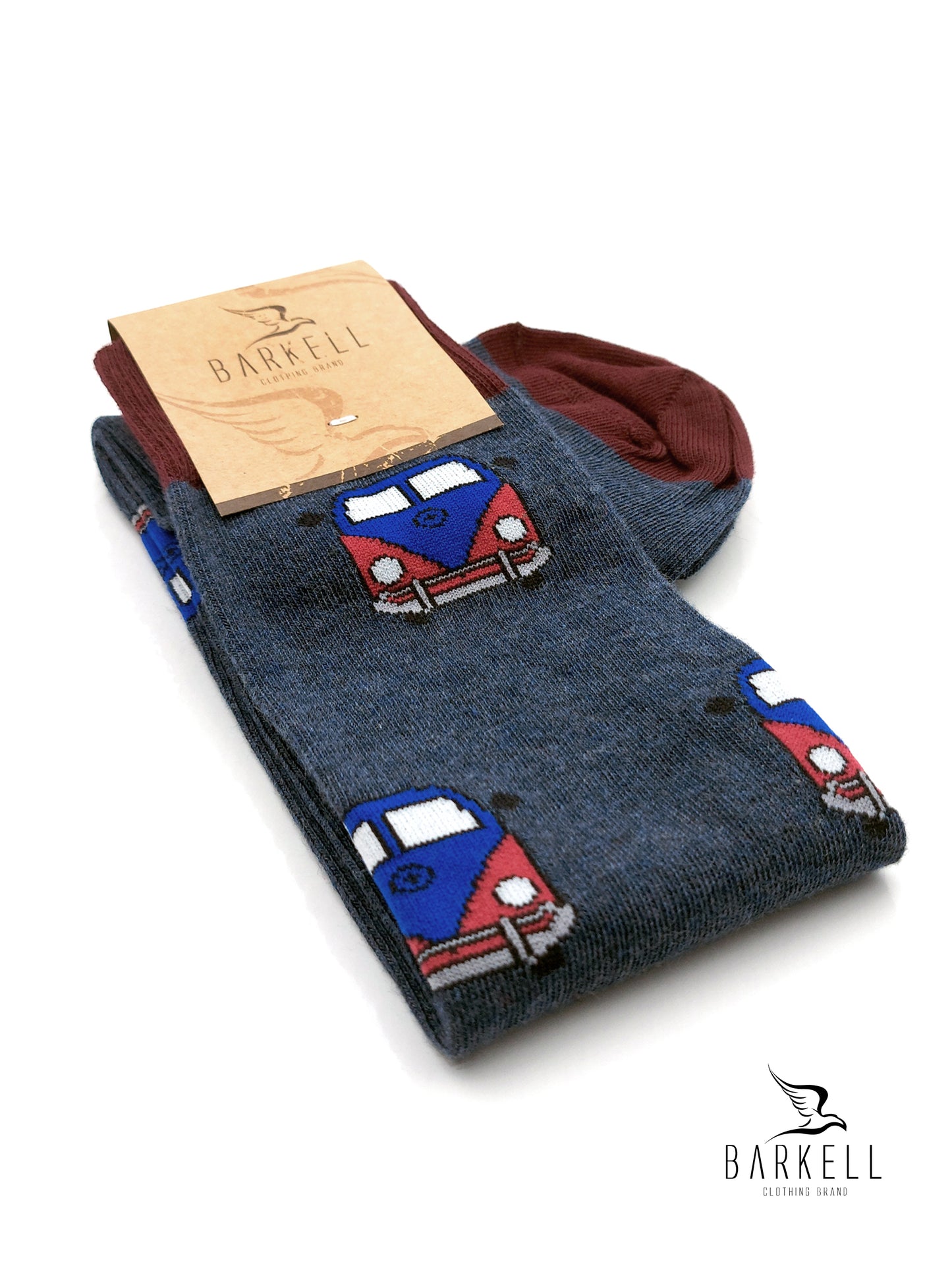 Calza Lunga In Caldo Cotone di Alta Qualità Fondo Denim Fantasia Pulmino