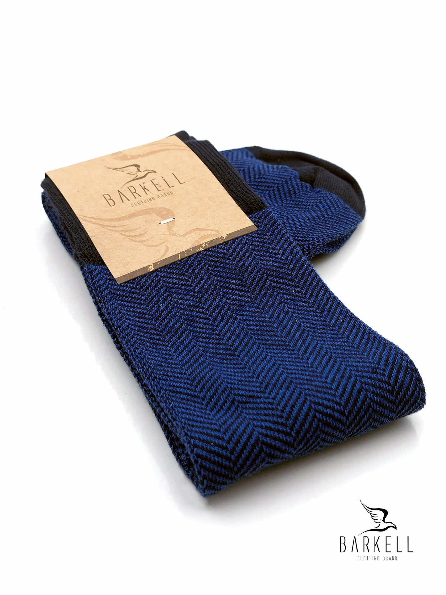 Calza Lunga In Caldo Cotone di Alta Qualità Fondo Indaco Fantasia Resca