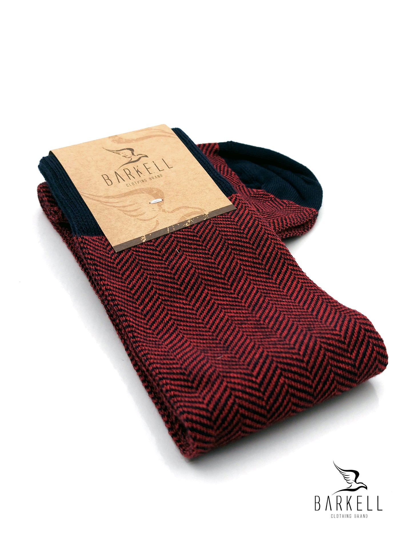 Calza Lunga In Caldo Cotone di Alta Qualità Fondo Rosso Fantasia Resca