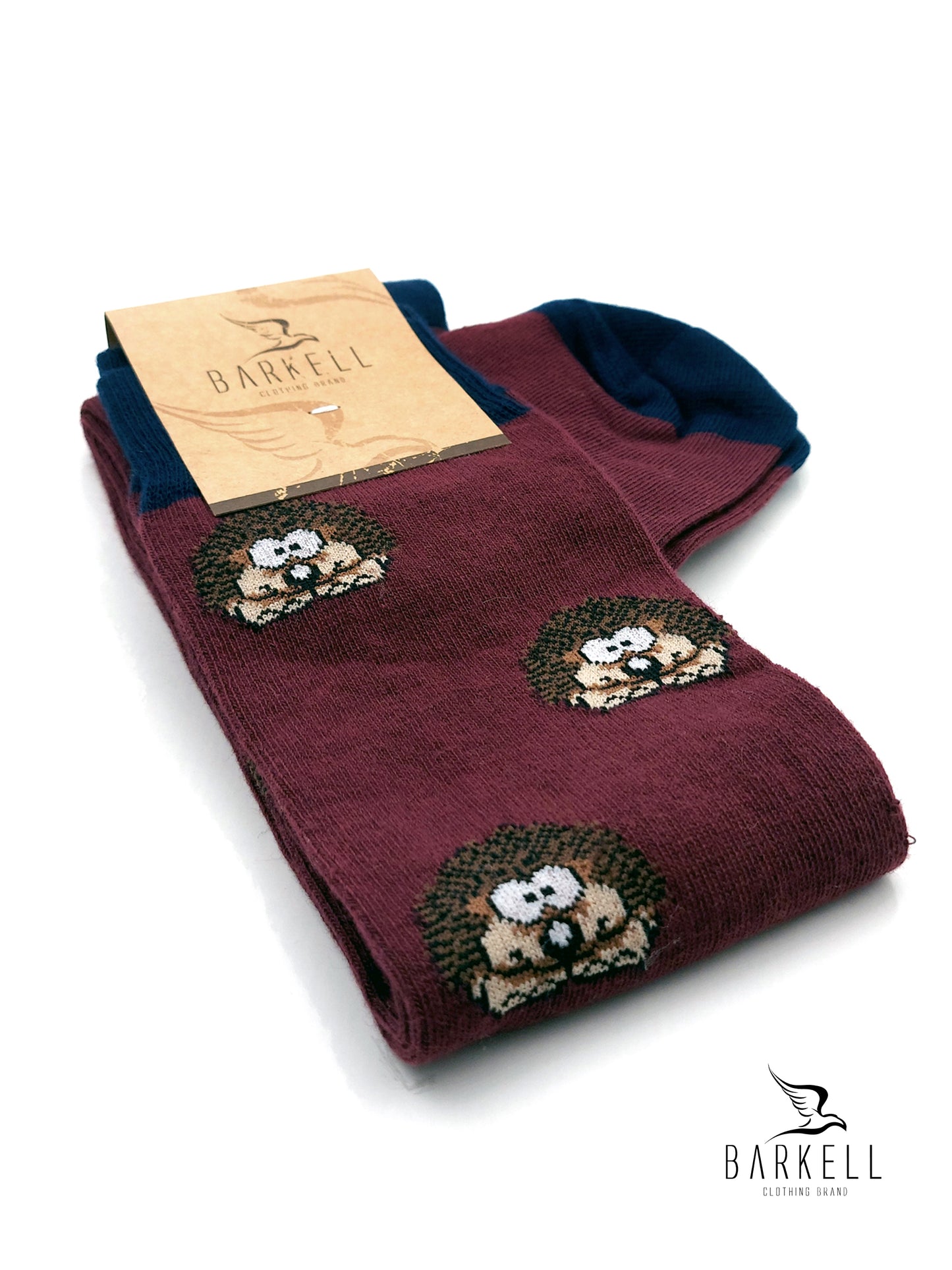 Calza Lunga In Caldo Cotone di Alta Qualità Fondo Bordò Fantasia Riccio