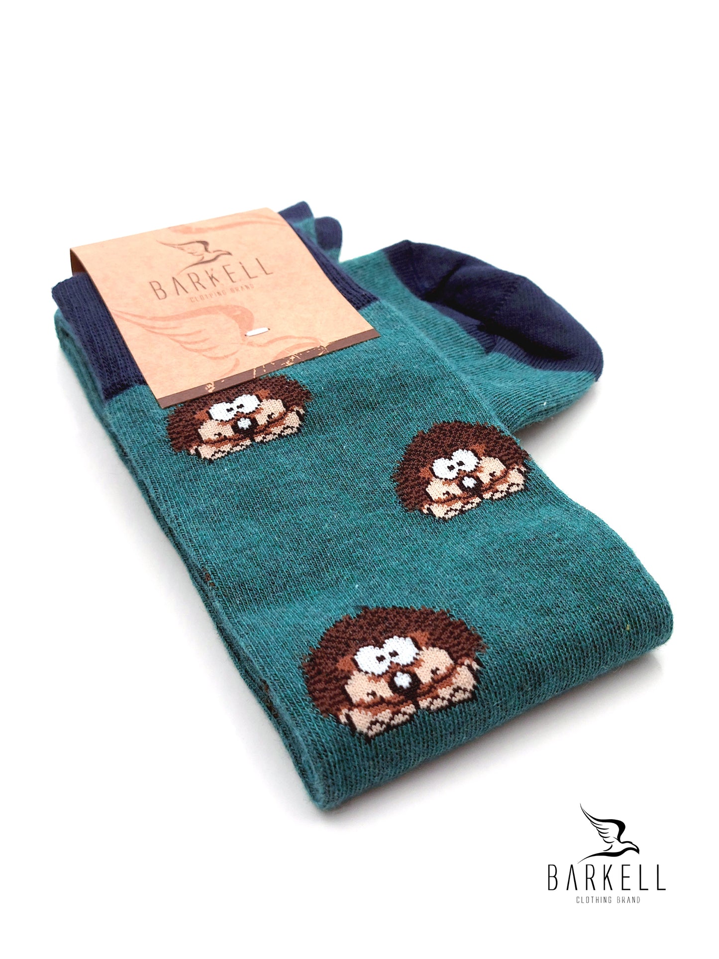 Calza Lunga In Caldo Cotone di Alta Qualità Fondo Verde Fantasia Riccio