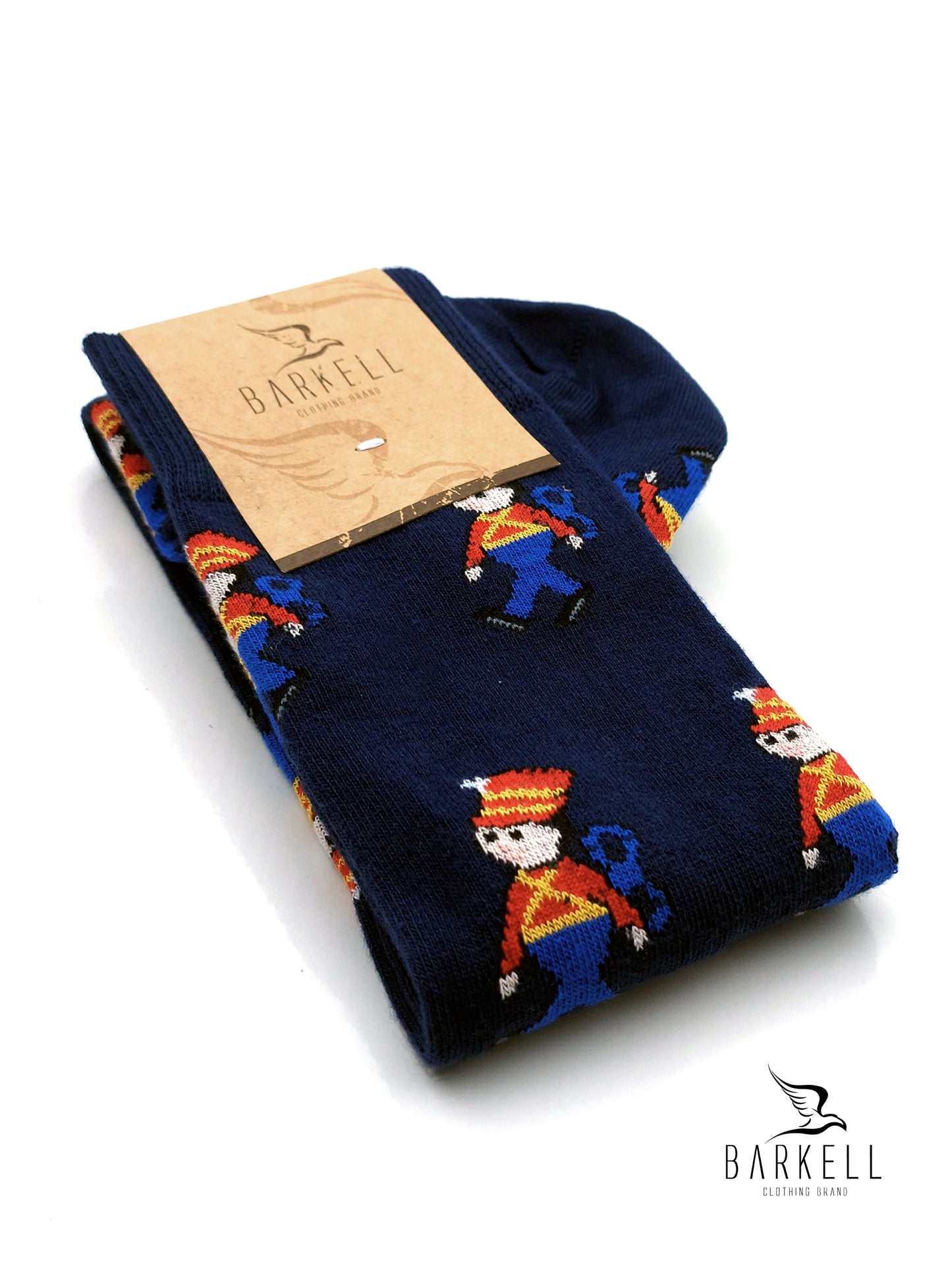 Calza Lunga In Caldo Cotone di Alta Qualità Fondo Blu Fantasia Soldatino