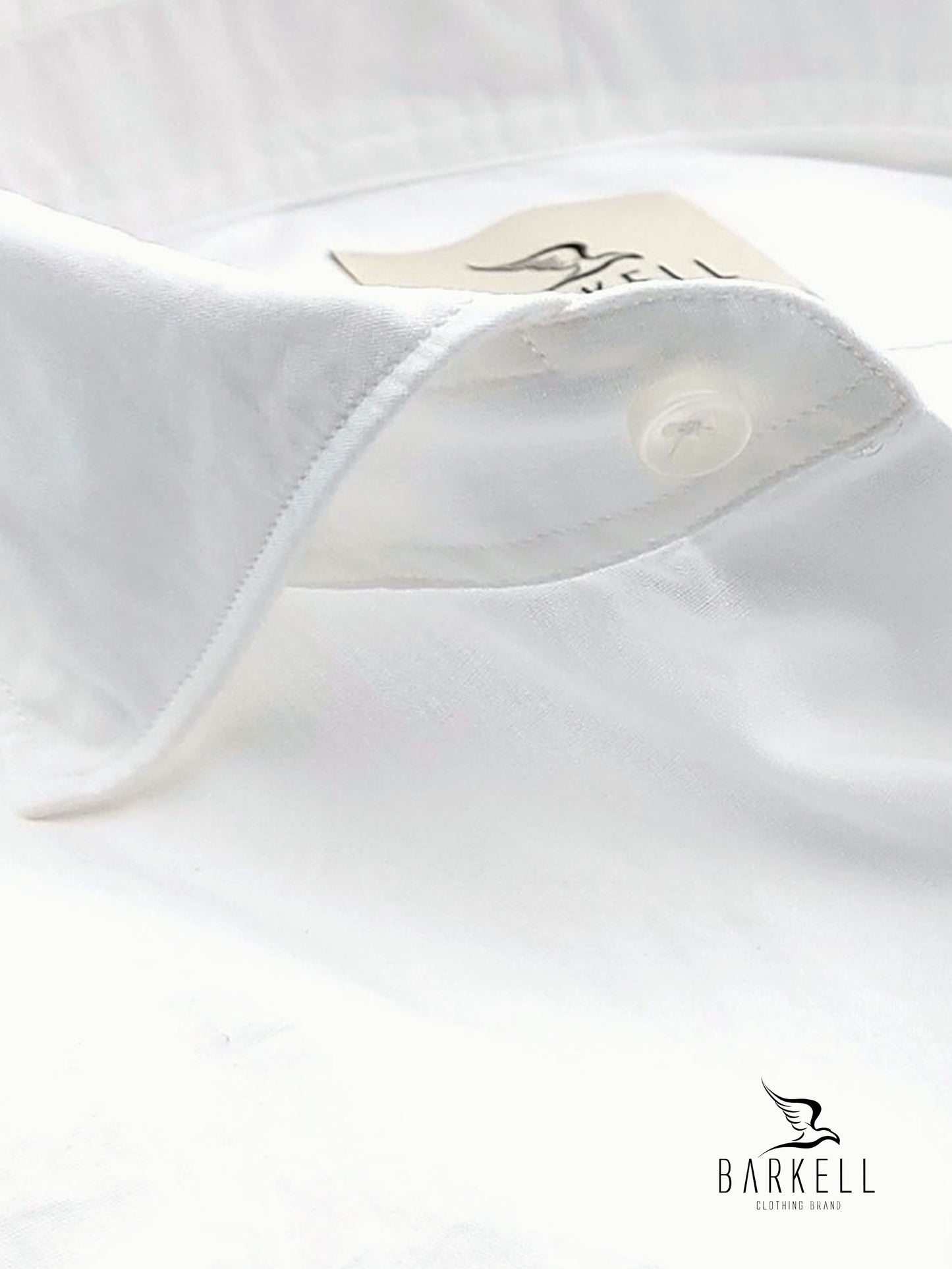 Camicia in Cotone Popeline Bianca Collo Francese Cutaway