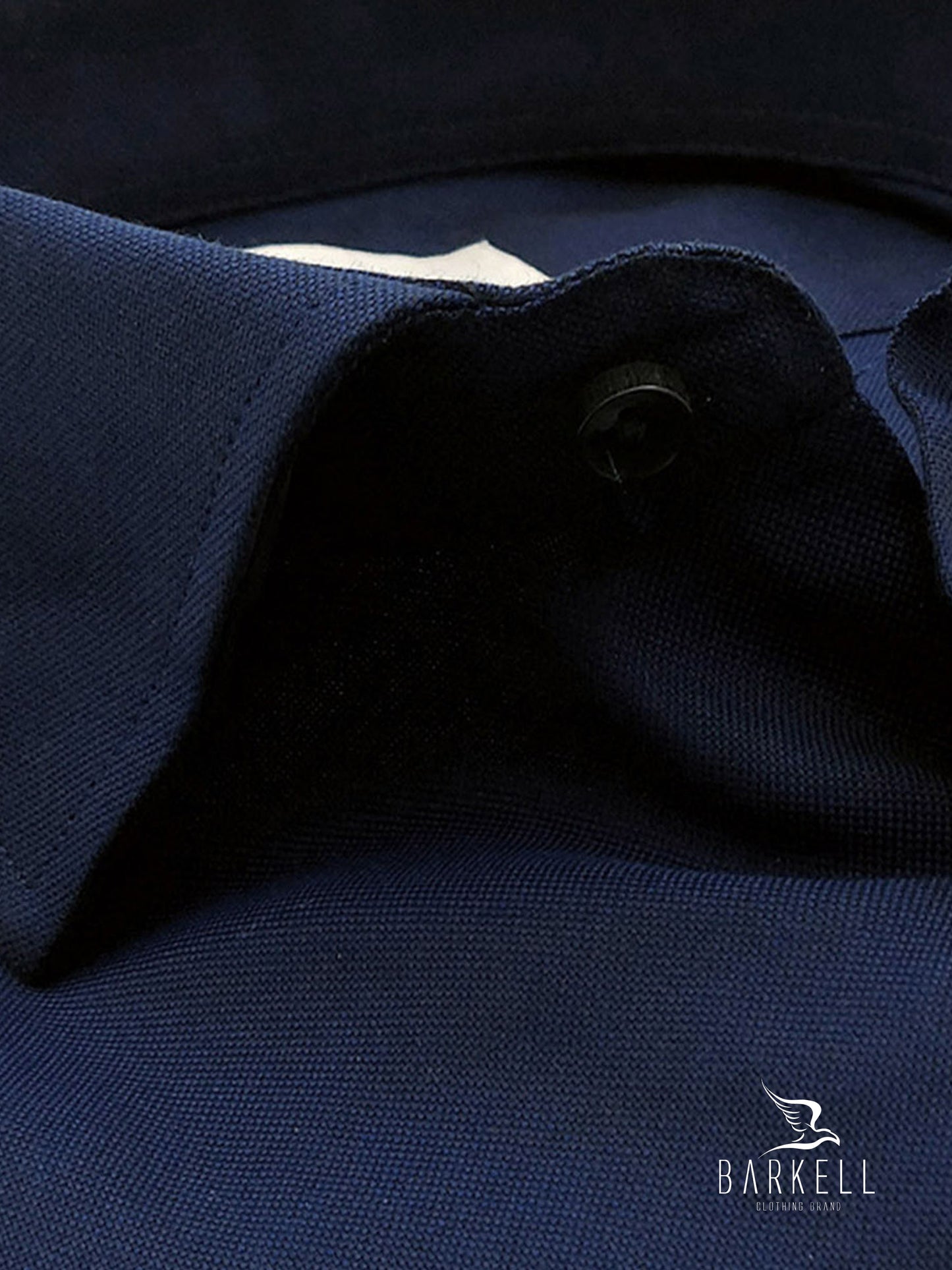 Camicia in Cotone Oxford Blu Collo Francese