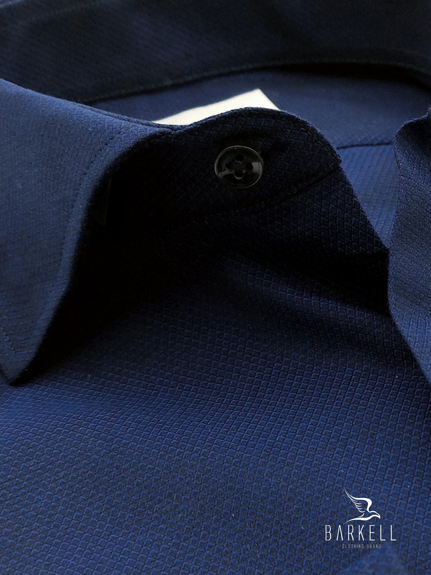 Camicia in Cotone Giro Inglese Blu Collo Francese