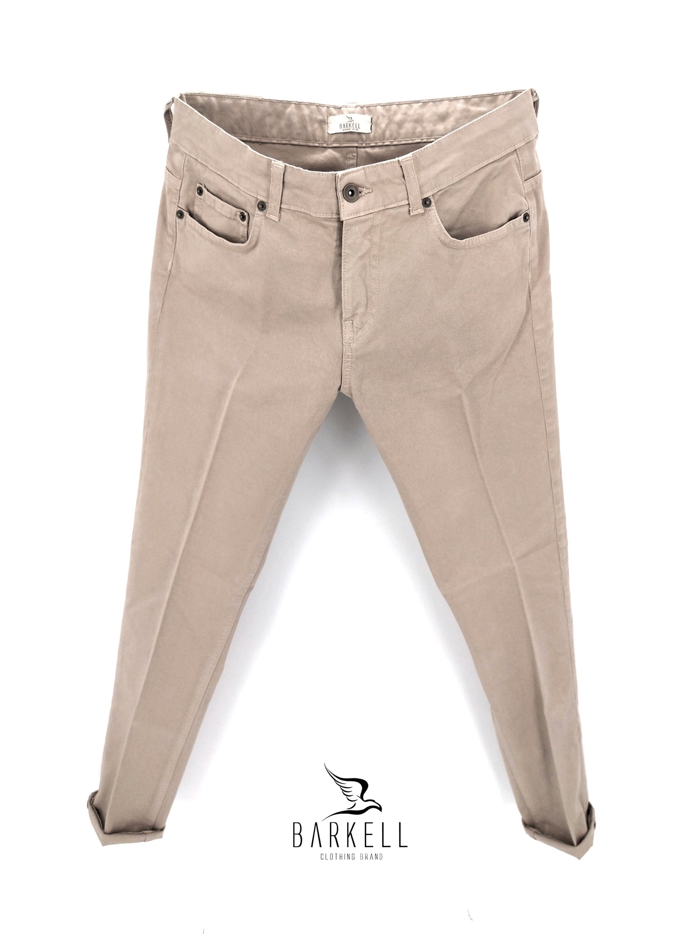Pantalone Sabbia Modello Jeans Cinque Tasche in Cotone Drill