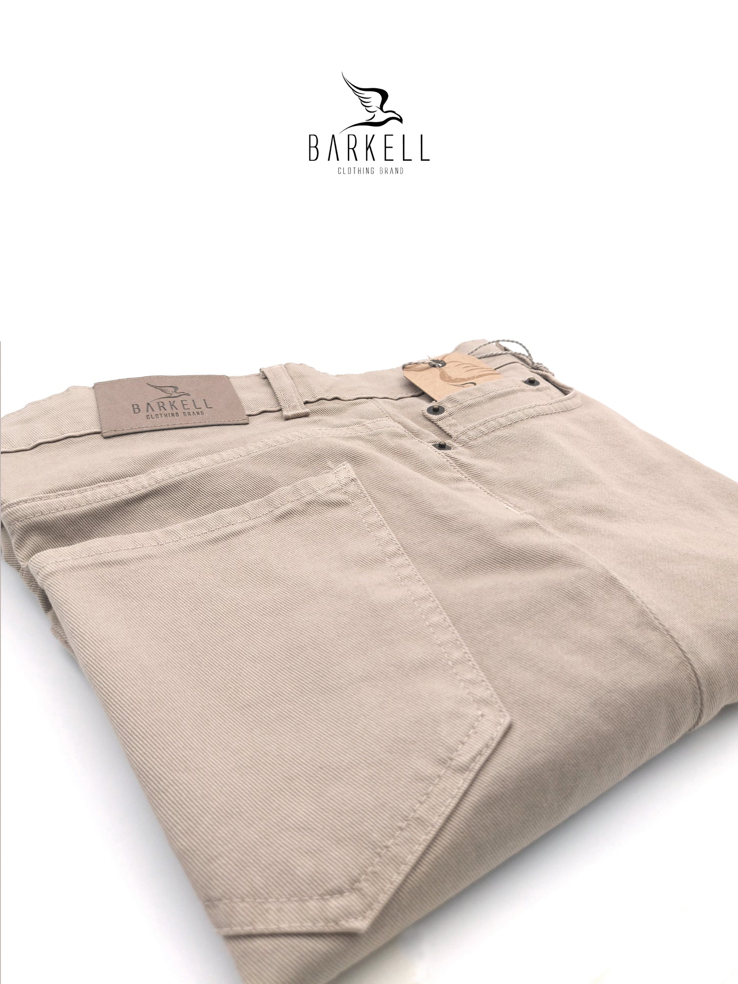Pantalone Sabbia Modello Jeans Cinque Tasche in Cotone Drill