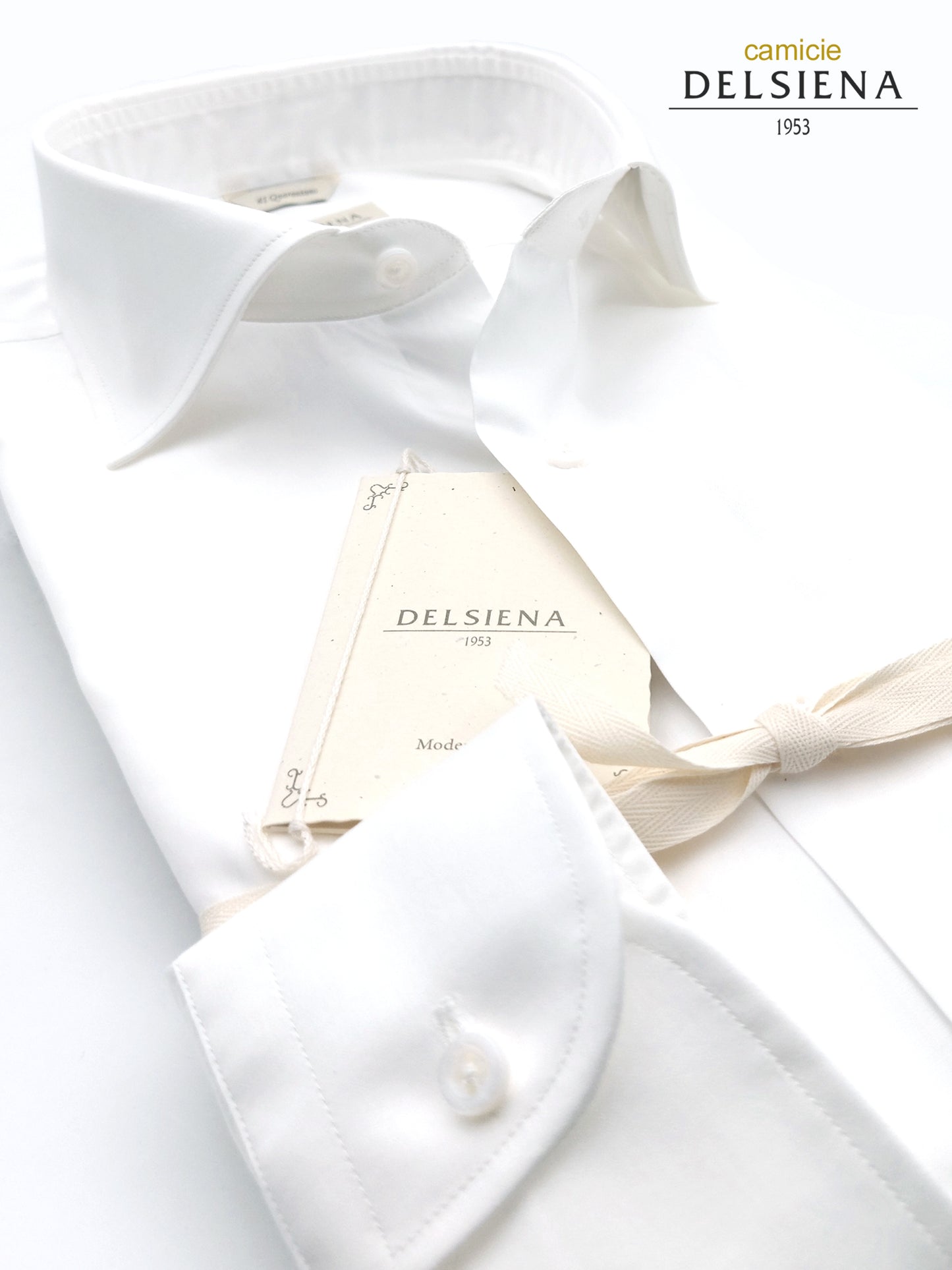 Camicia in Cotone Extra Fine Bianca Collo Francese