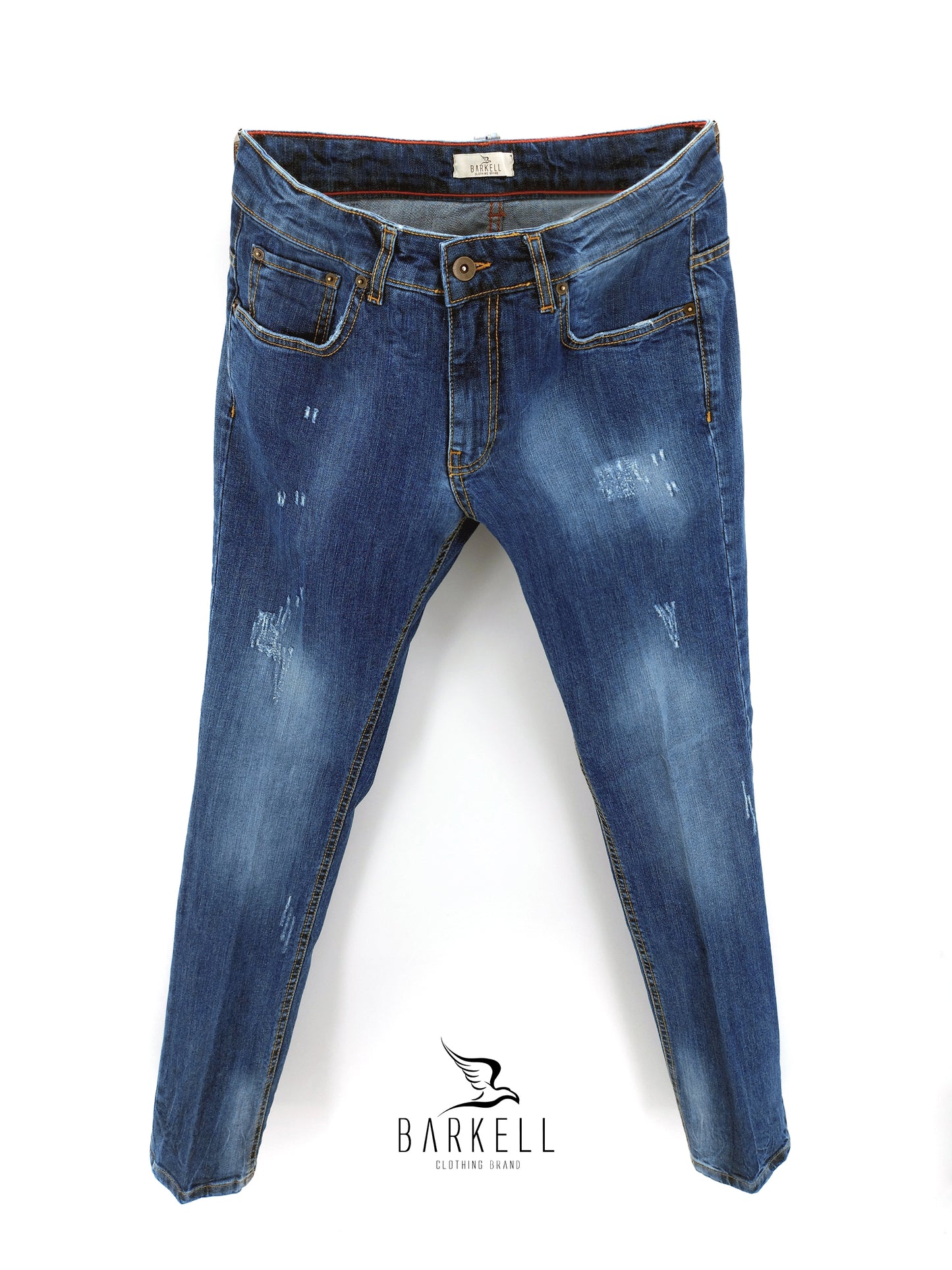 Jeans Modello Cinque Tasche Lavaggio Stone Wash con Rinacci