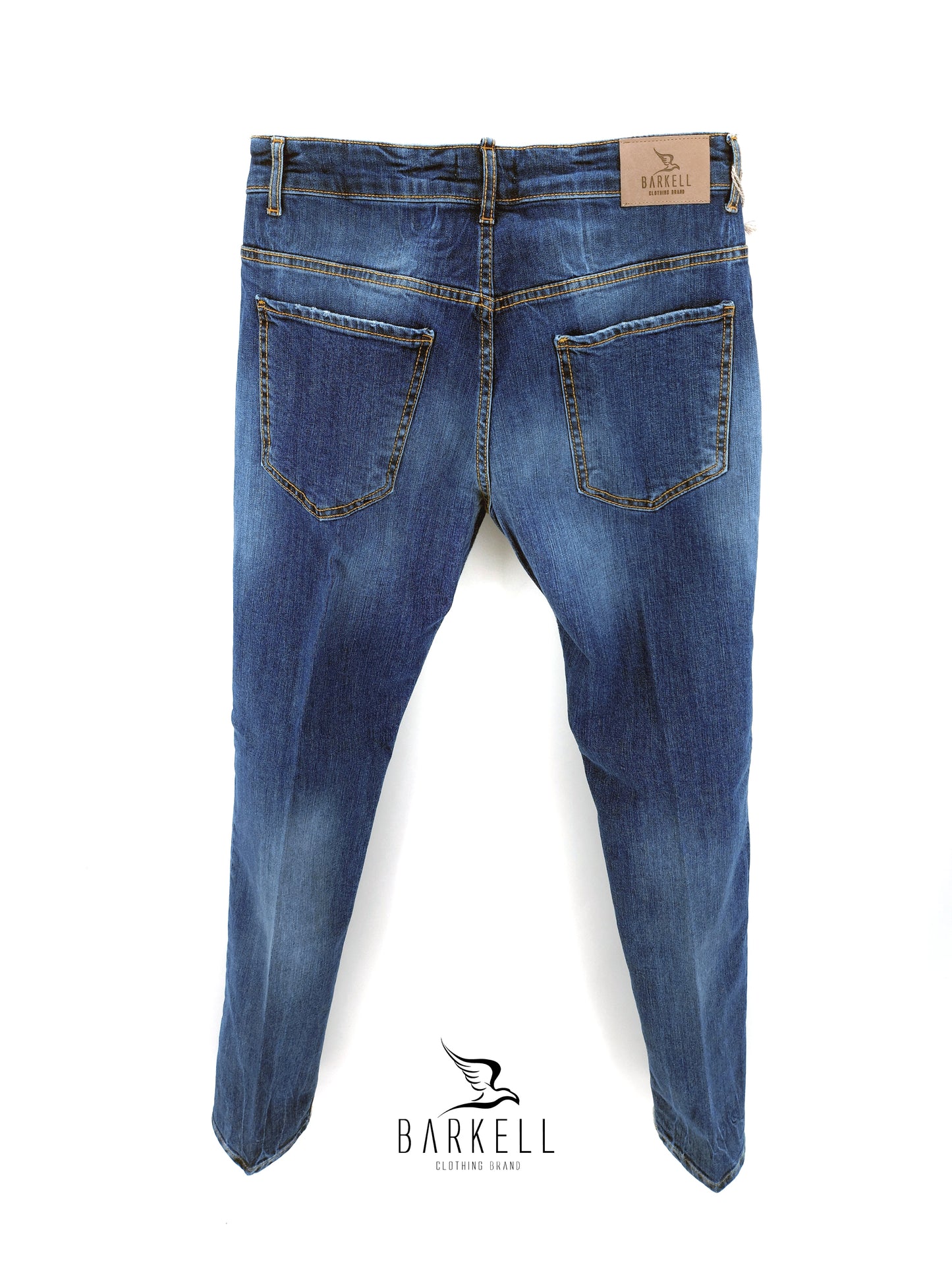 Jeans Modello Cinque Tasche Lavaggio Stone Wash con Rinacci