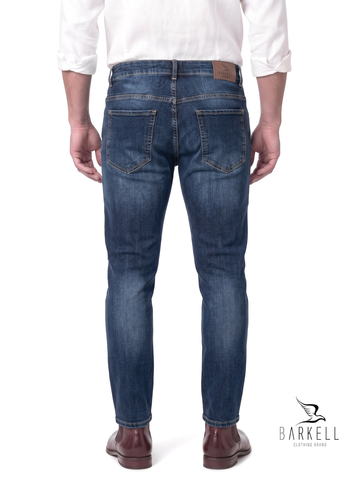 Stone Wash Five Pocket Model Jeans