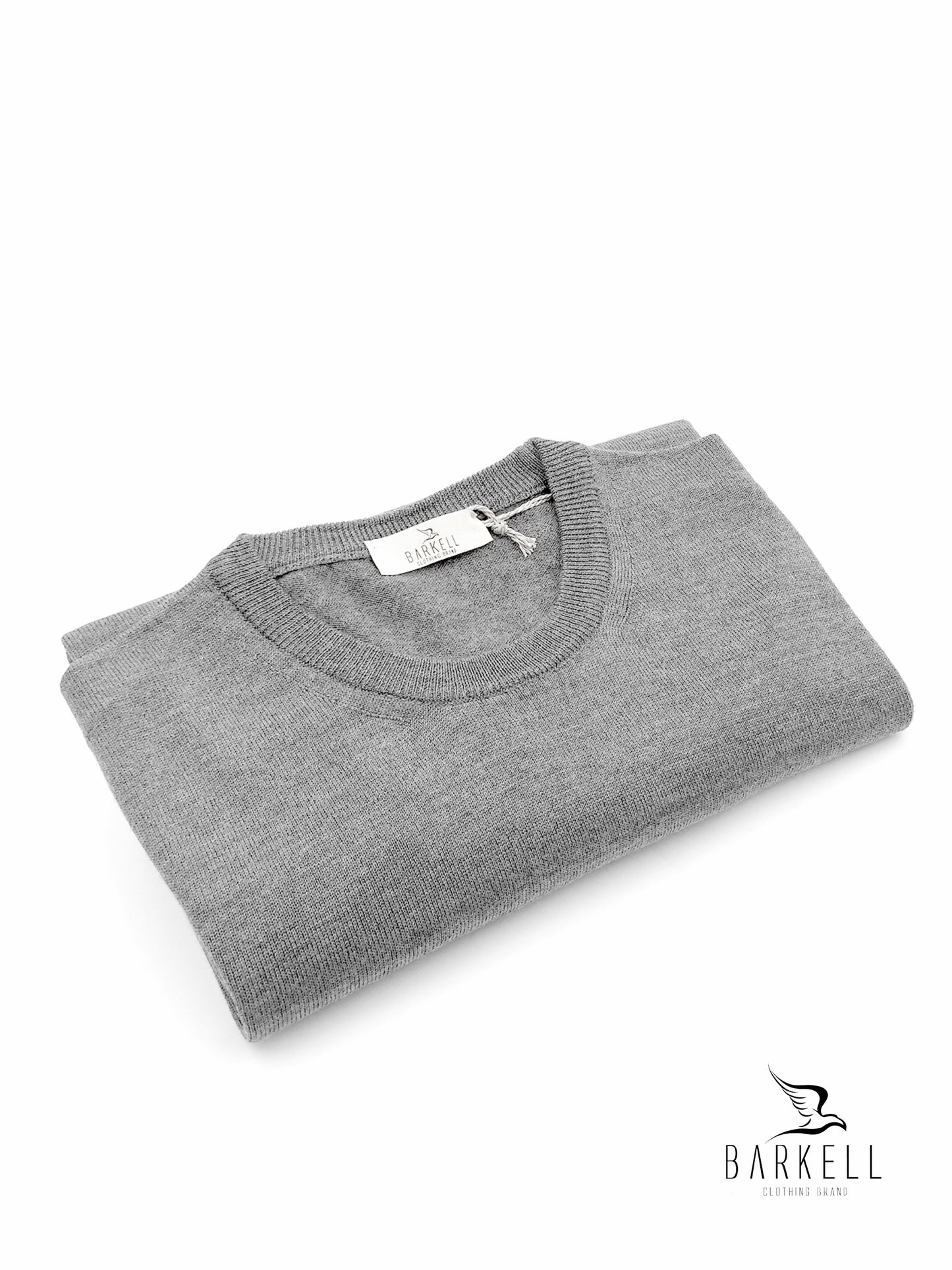 Pull à col rond en pure laine mérinos extrafine en bleu