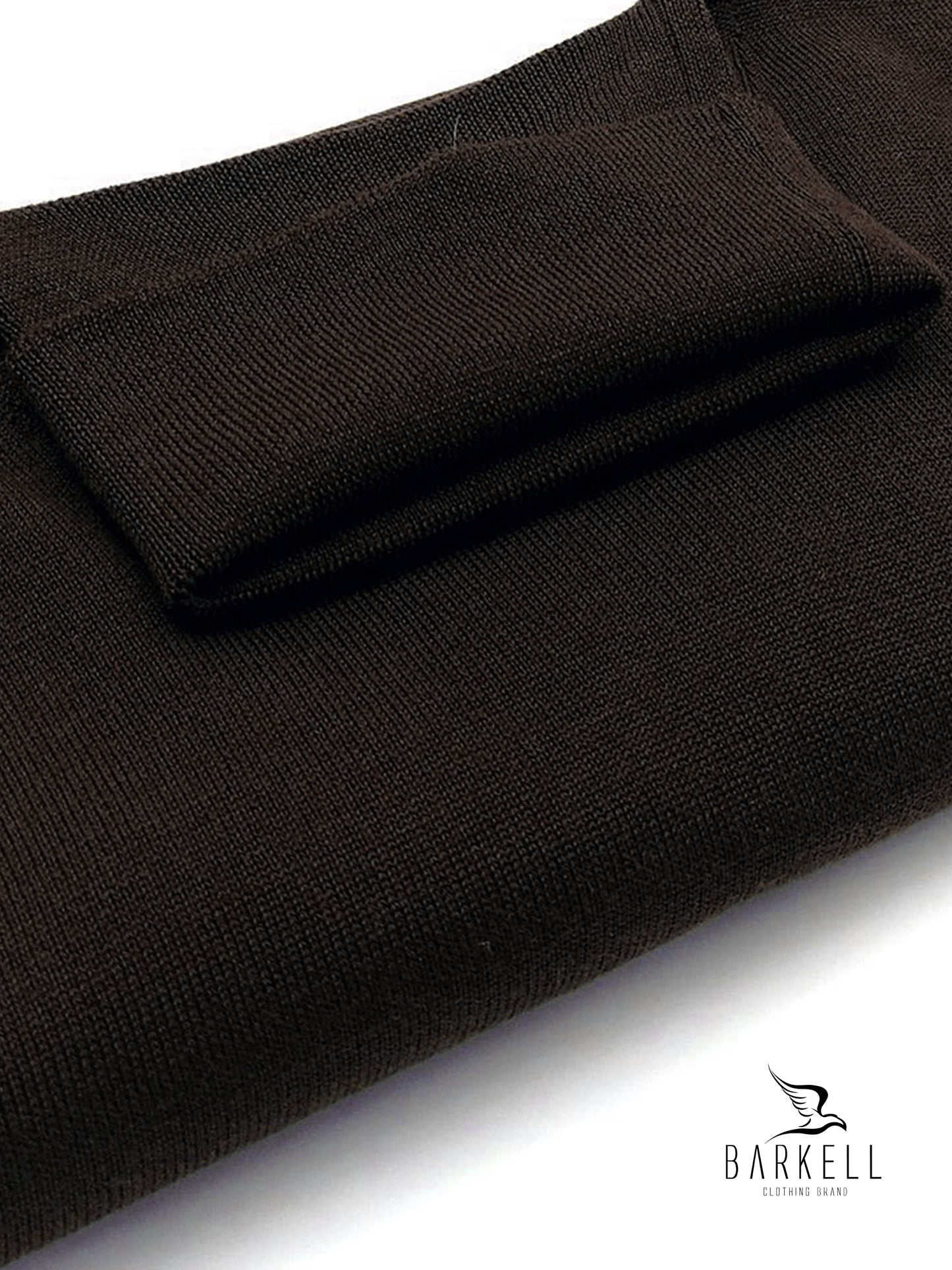 Maglia Dolcevita Rasata in Pura Lana Merinos Extrafine Color Marrone