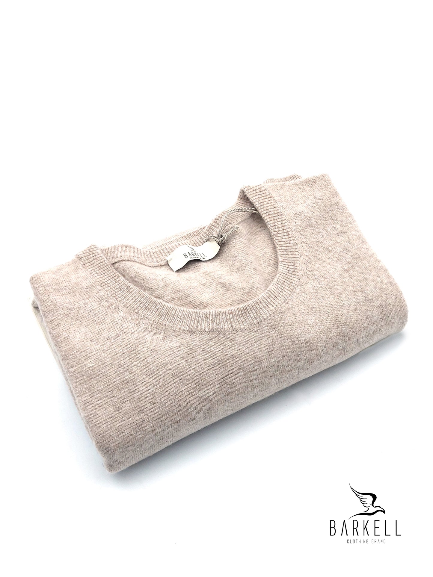 Maglia Girocollo in Pura Lana Supersoft Color Beige