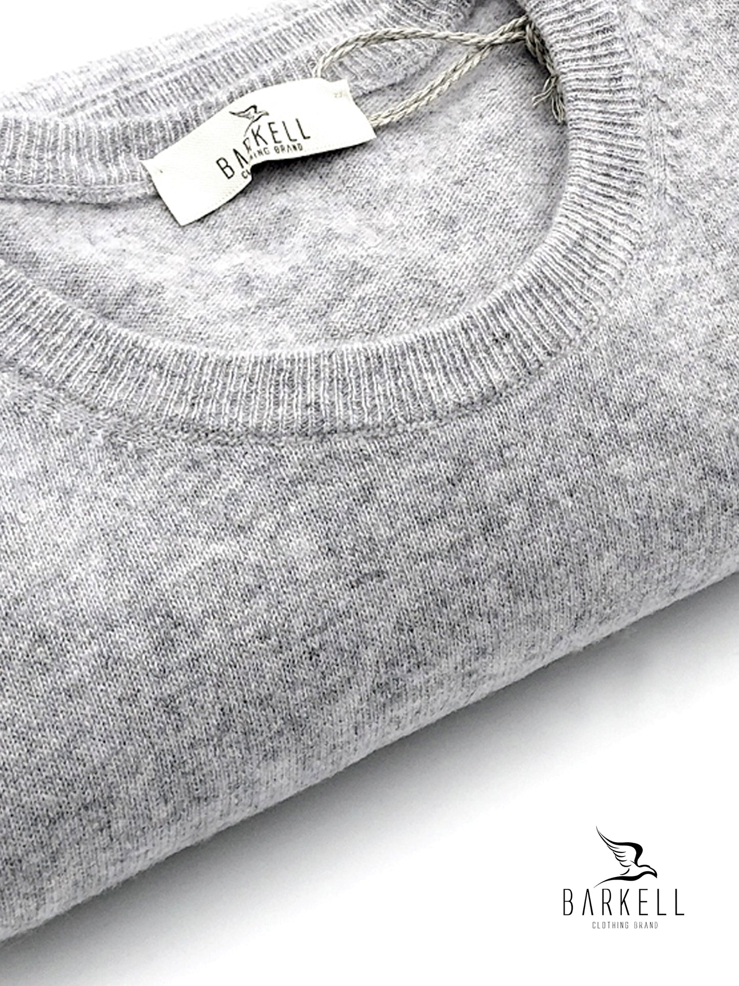 Maglia Girocollo in Pura Lana Supersoft Color Grigio Chiaro
