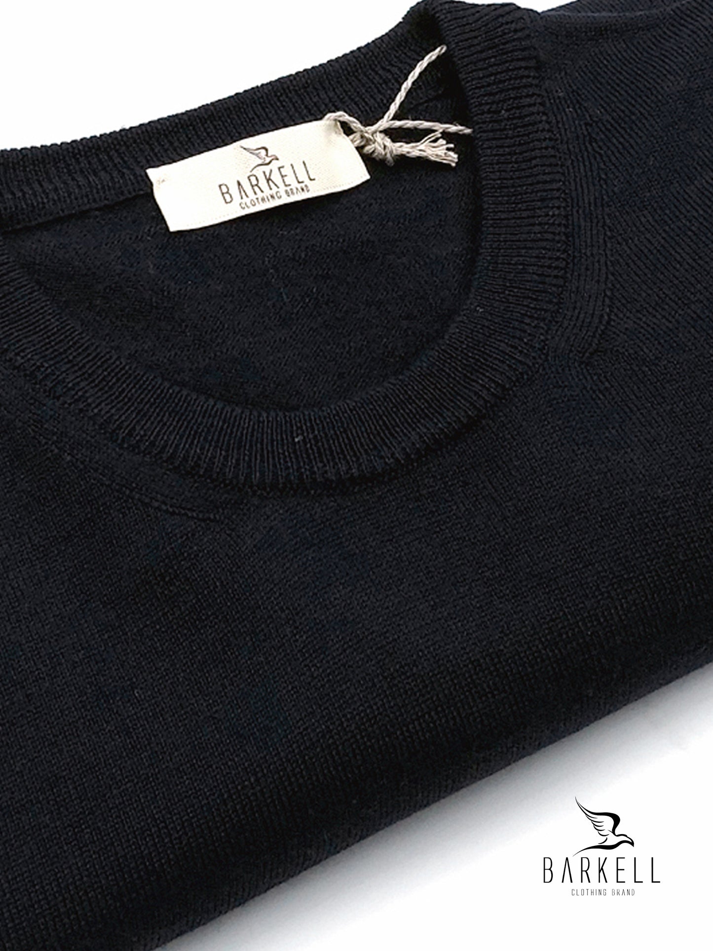 Maglia Girocollo Rasata in Pura Lana Merinos Extrafine Color Blu