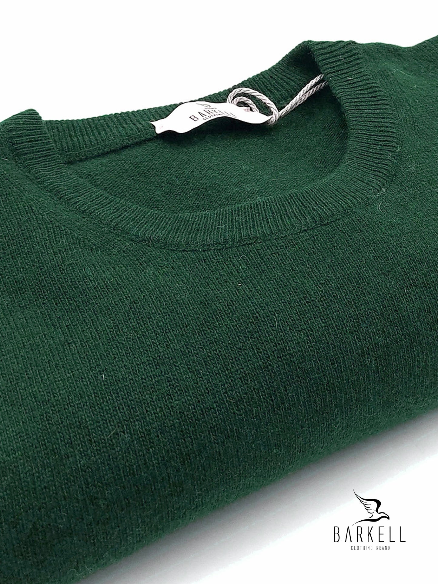 Maglia Girocollo Rasata in Misto Lana con 5% di Cashmere Color Verdone