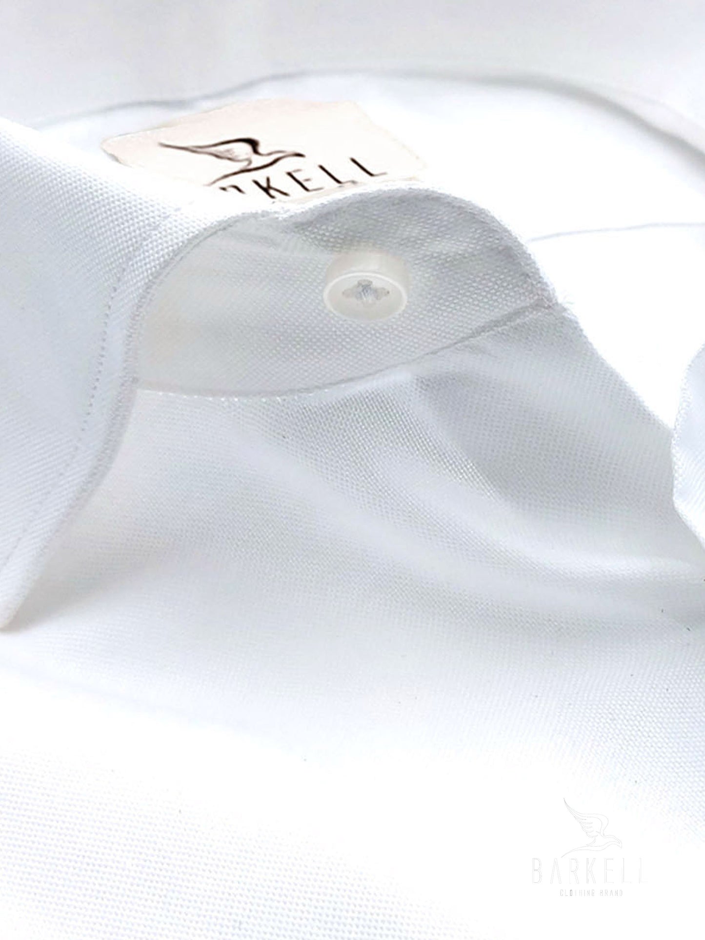 Camicia in Cotone Oxford Bianco Collo Francese
