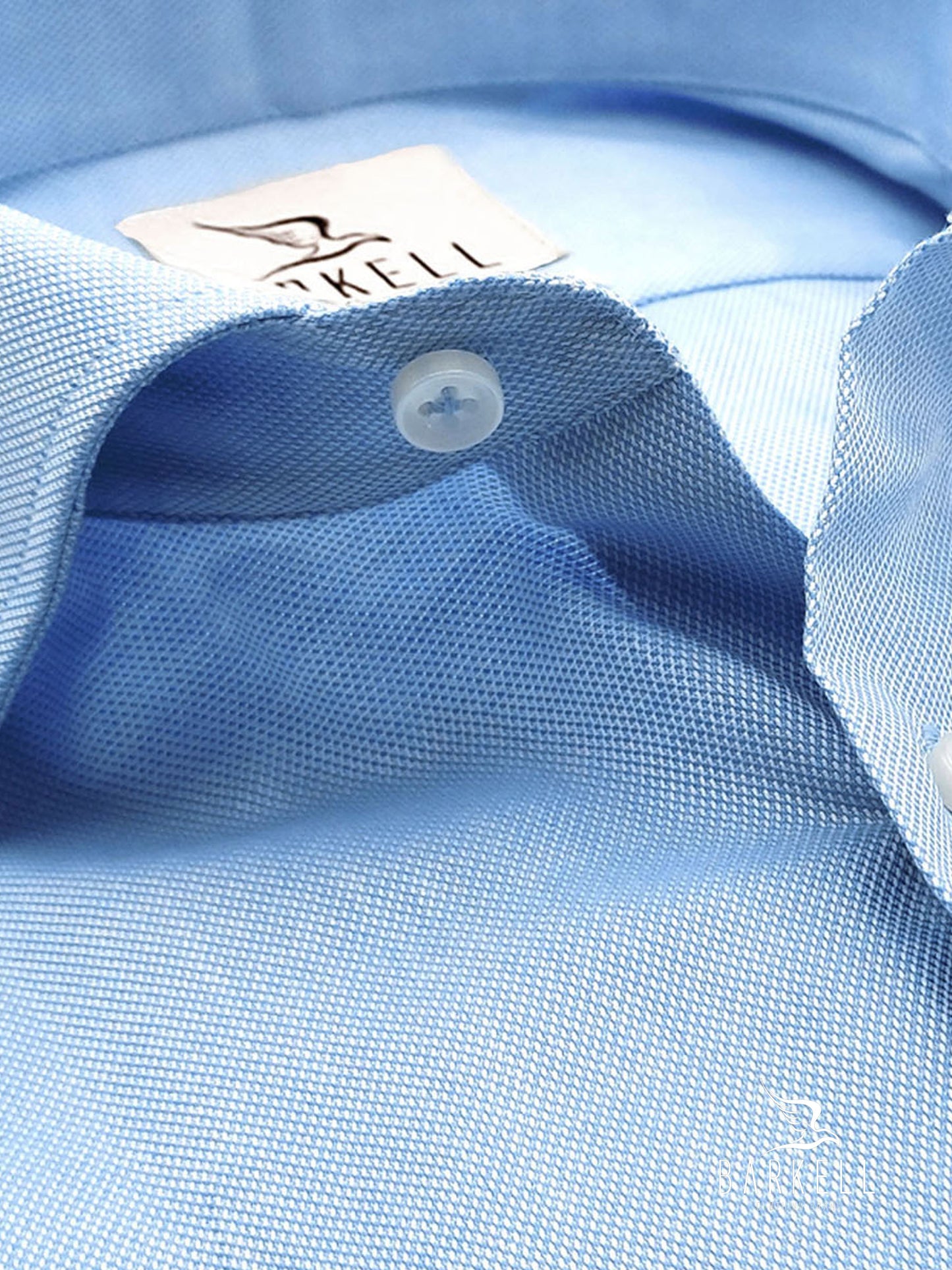 Camicia in Cotone Oxford Celeste Collo Francese