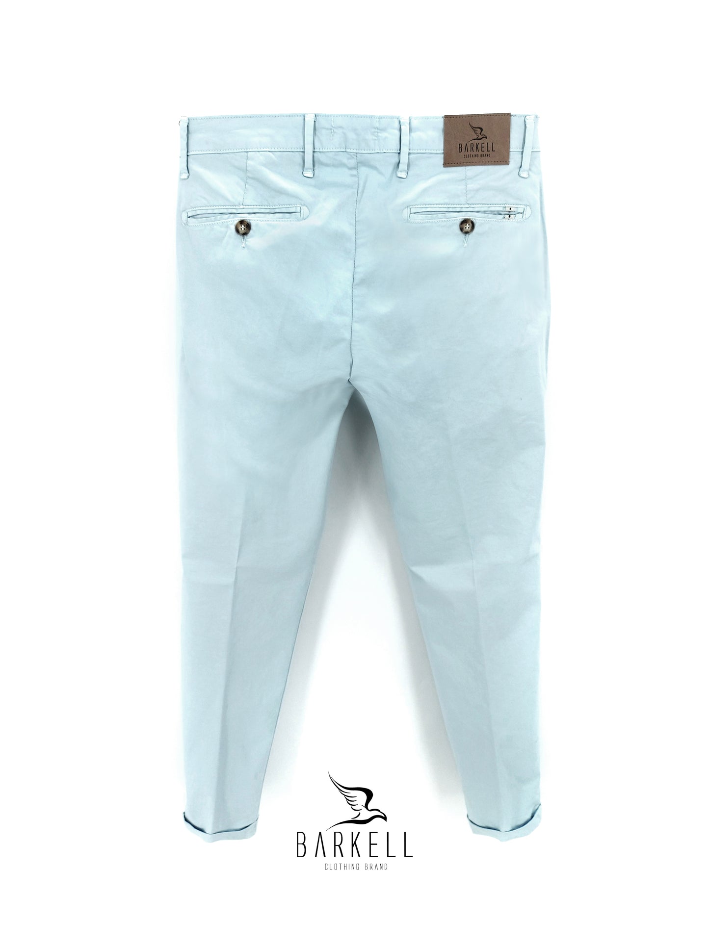 Pantalone Celeste Cielo Modello Chinos in Cotone Raso