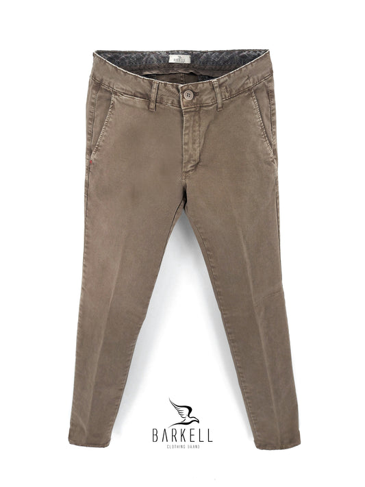 Pantalone Fango Modello Chinos in Cotone Gabardina Ice Vintage