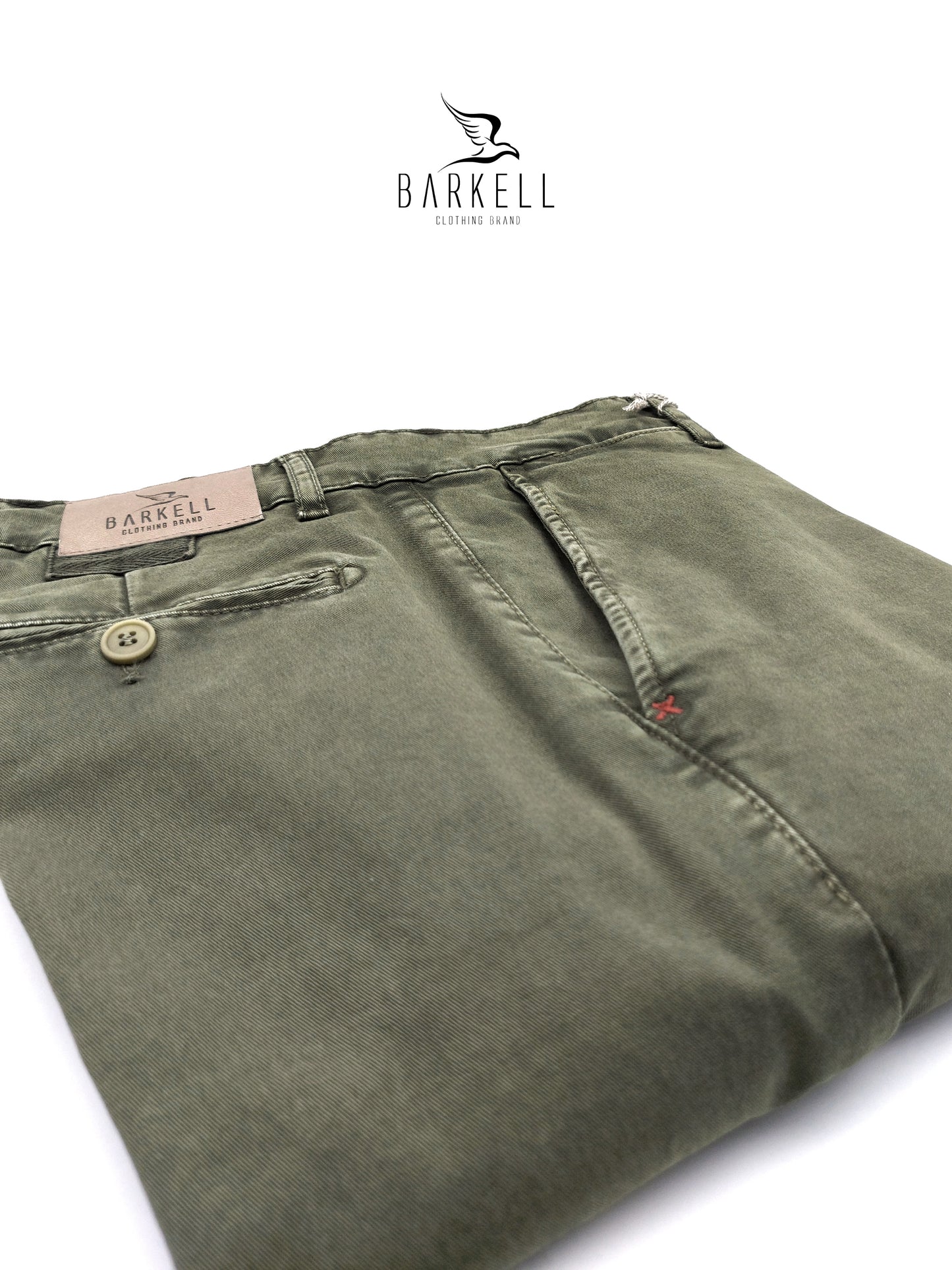 Pantalone Verde Modello Chinos in Cotone Gabardina Ice Vintage