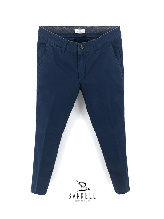 Pantalone Blu indaco Modello Chinos in Cotone Piquet