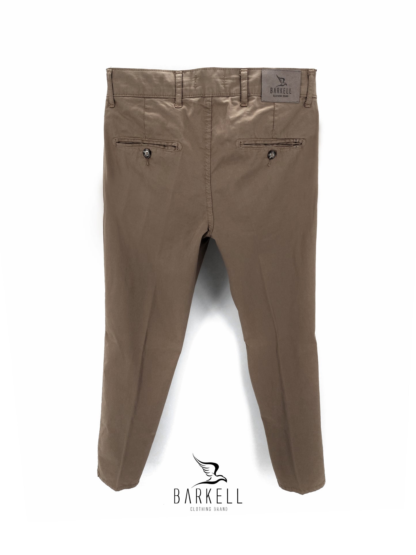 Pantalone Nocciola Modello Chinos in Cotone Gabardina