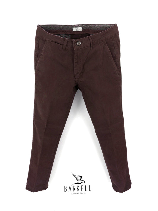 Pantalone Cacao Modello Chinos in Cotone Gabardina