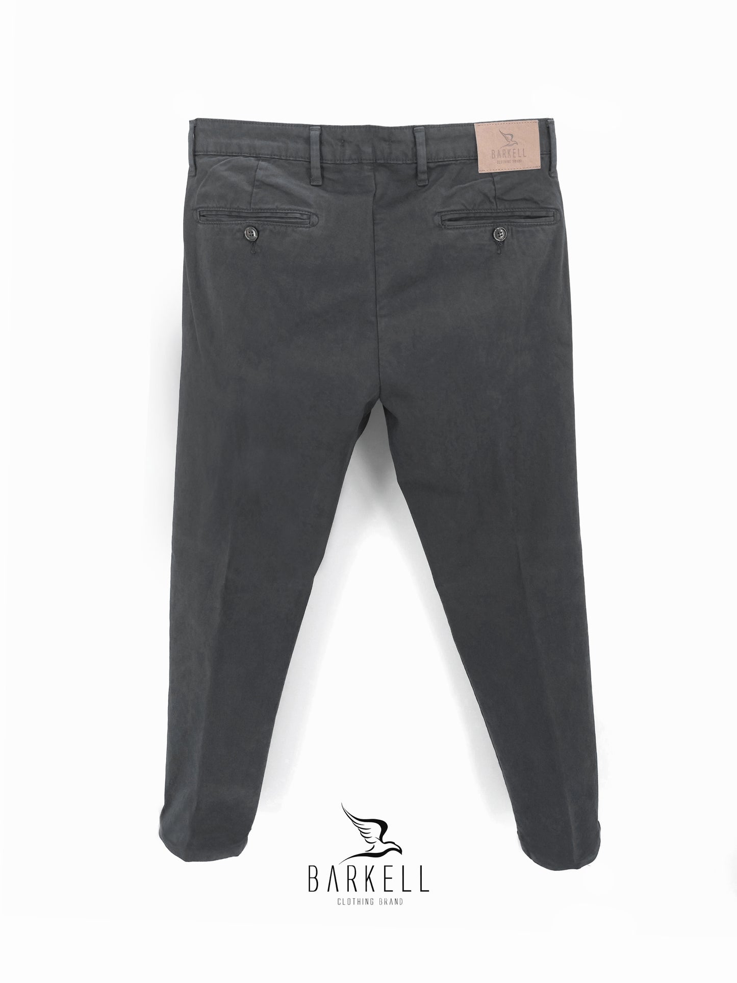 Pantalone Grigio Ferro Modello Chinos in Cotone Gabardina