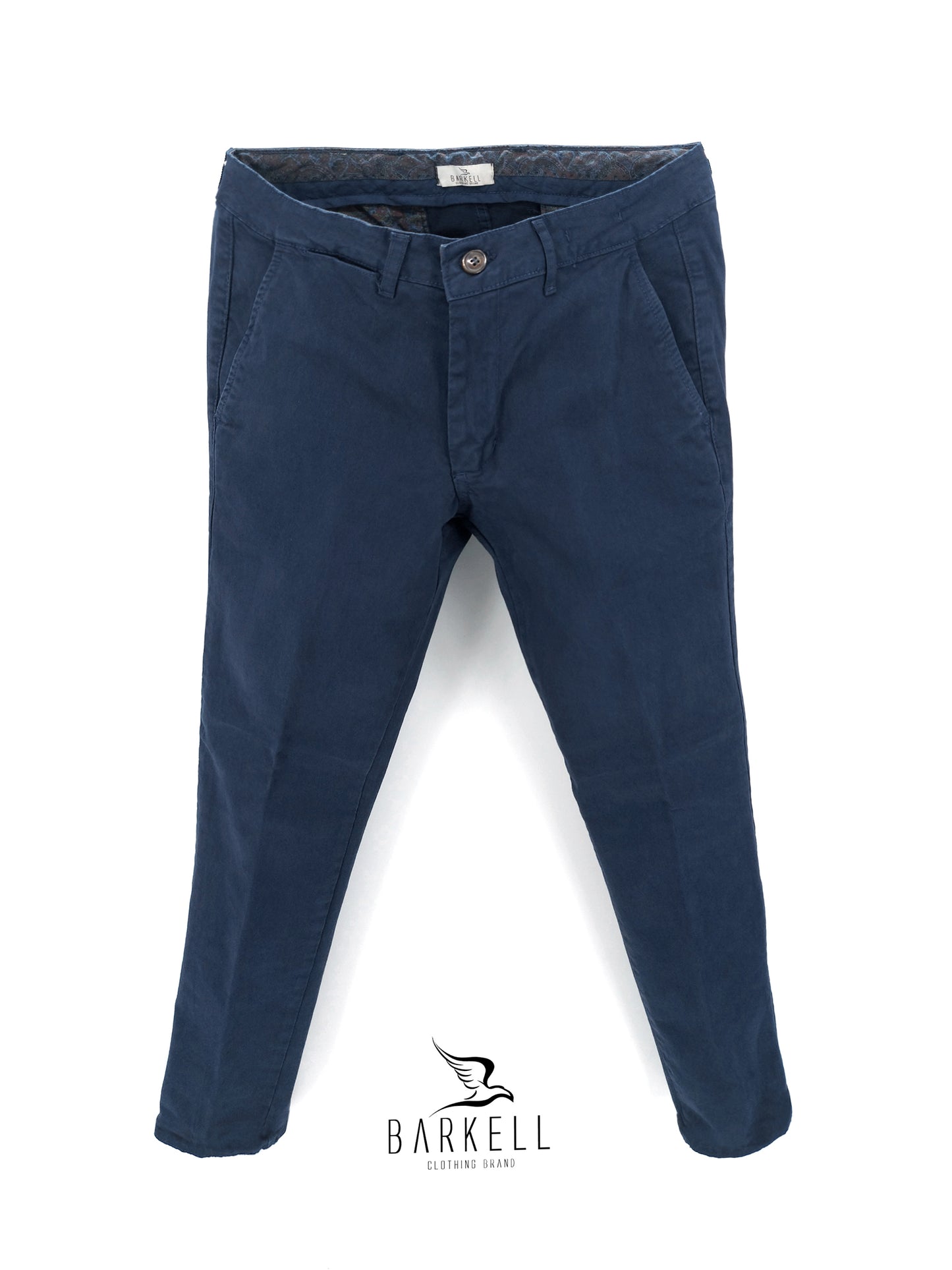 Pantalone Blu Indaco Modello Chinos in Cotone Gabardina