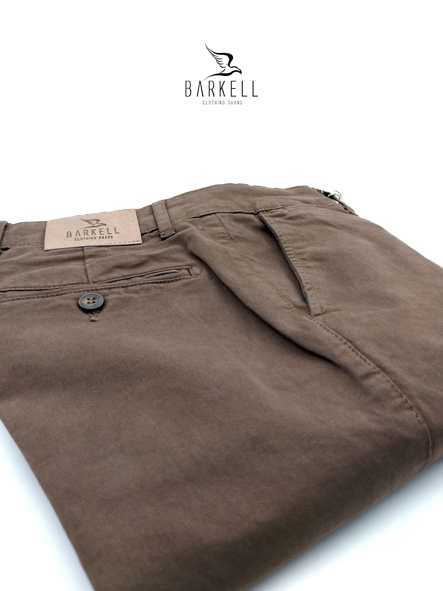 Pantalone Fango Modello Chinos in Cotone Gabardina