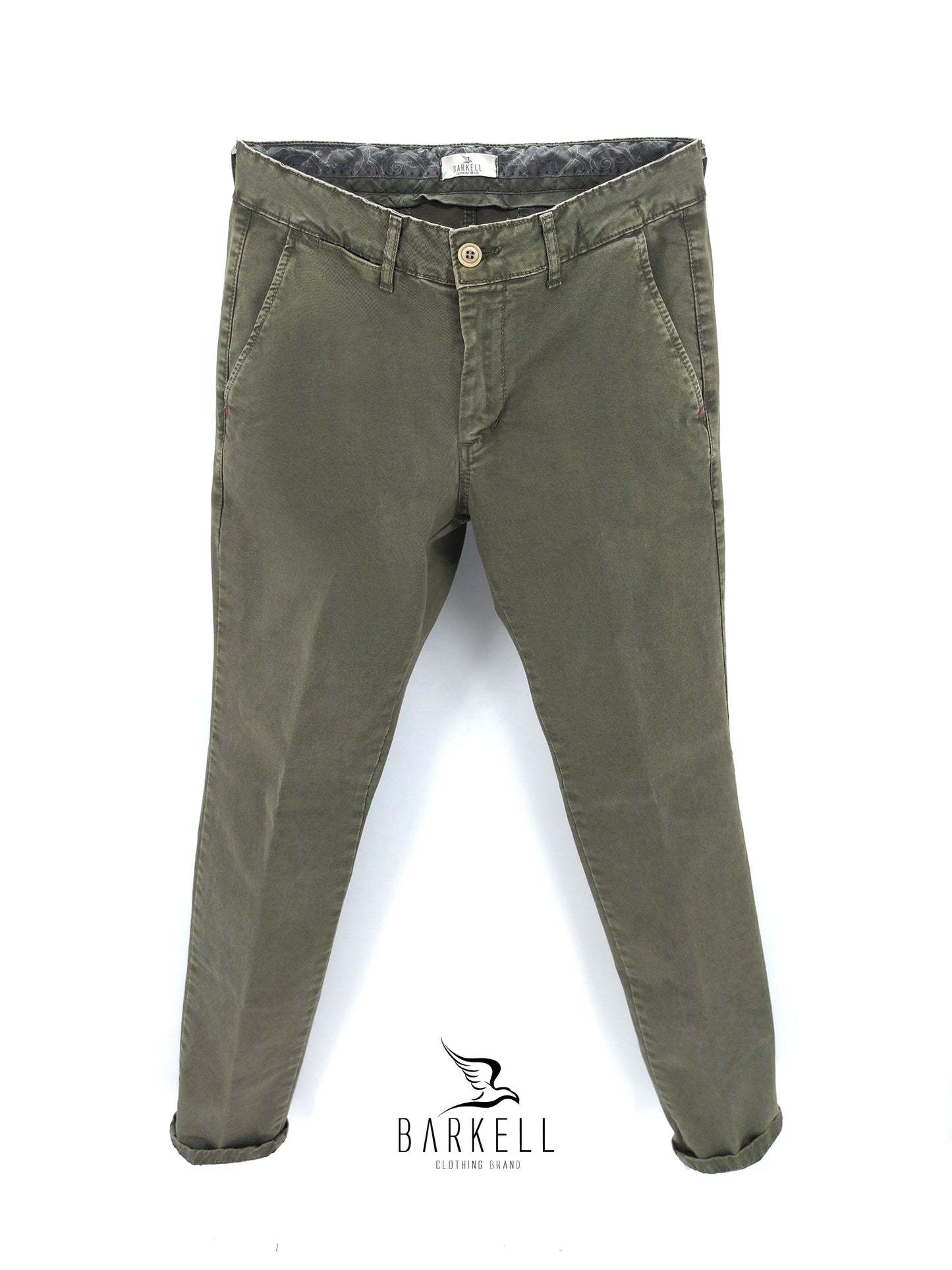 Pantalone Verde Modello Chinos in Cotone Gabardina Ice Vintage