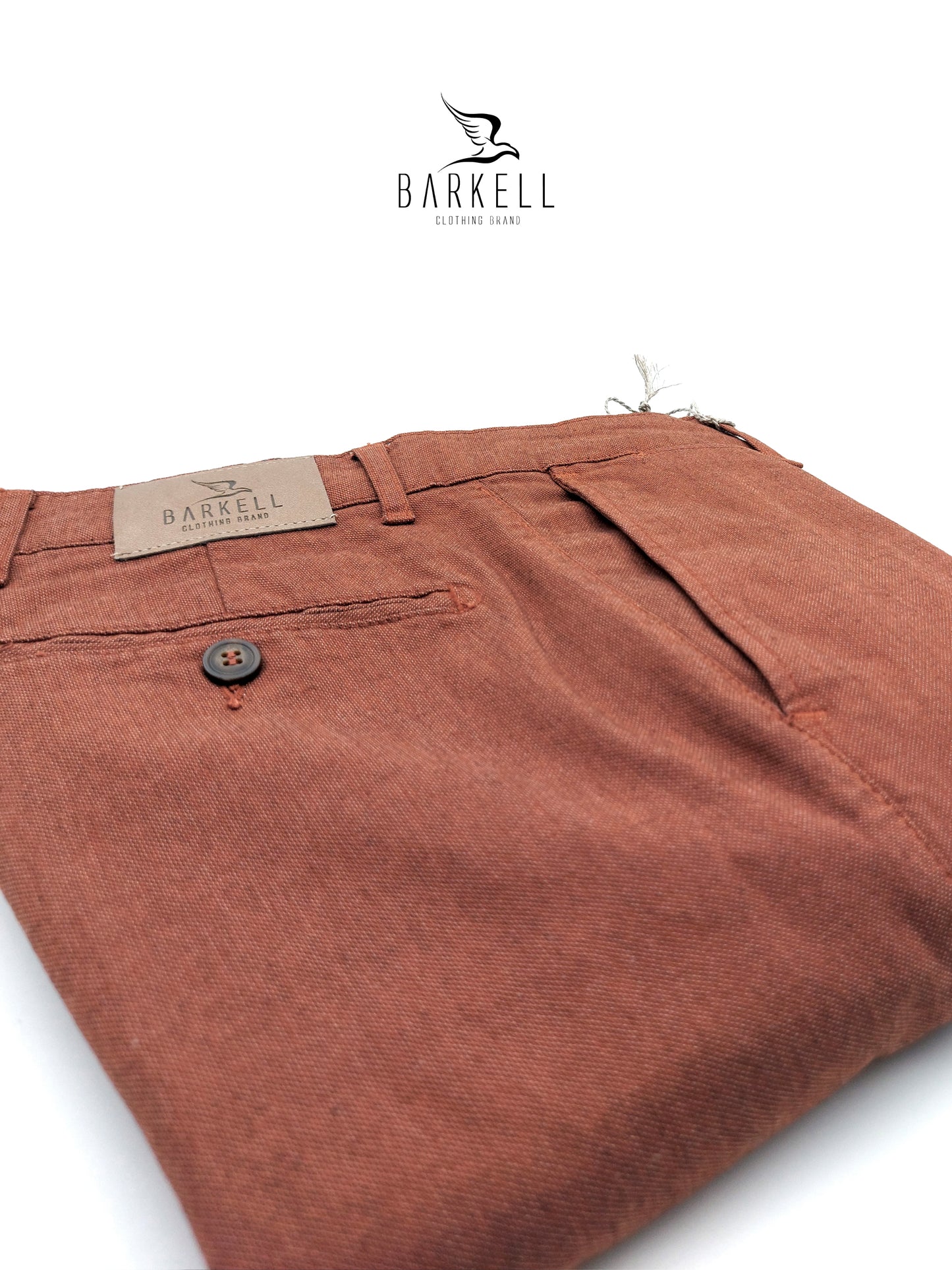 Rust Chinos Trousers in Pernice Micro-pattern Cotton