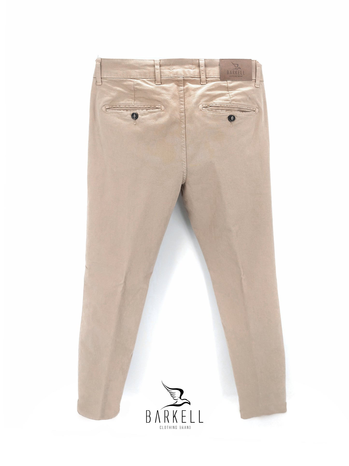 Pantalone Beige Modello Chinos in Cotone Piquet
