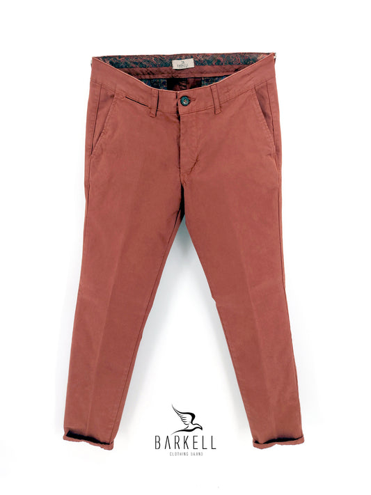 Pantalone Aragosta Modello Chinos in Cotone Raso