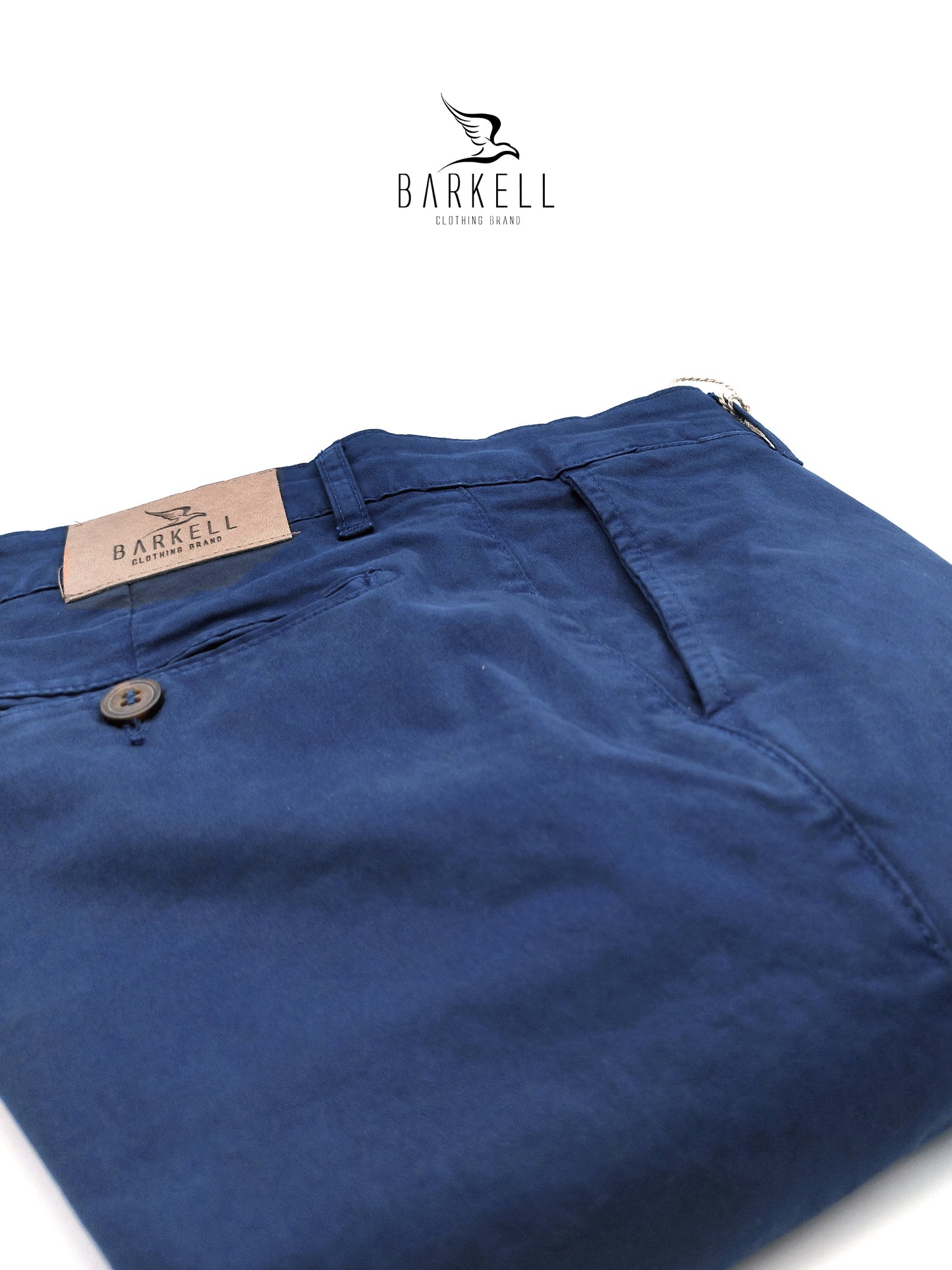 Pantalone Indaco Modello Chinos in Cotone Raso