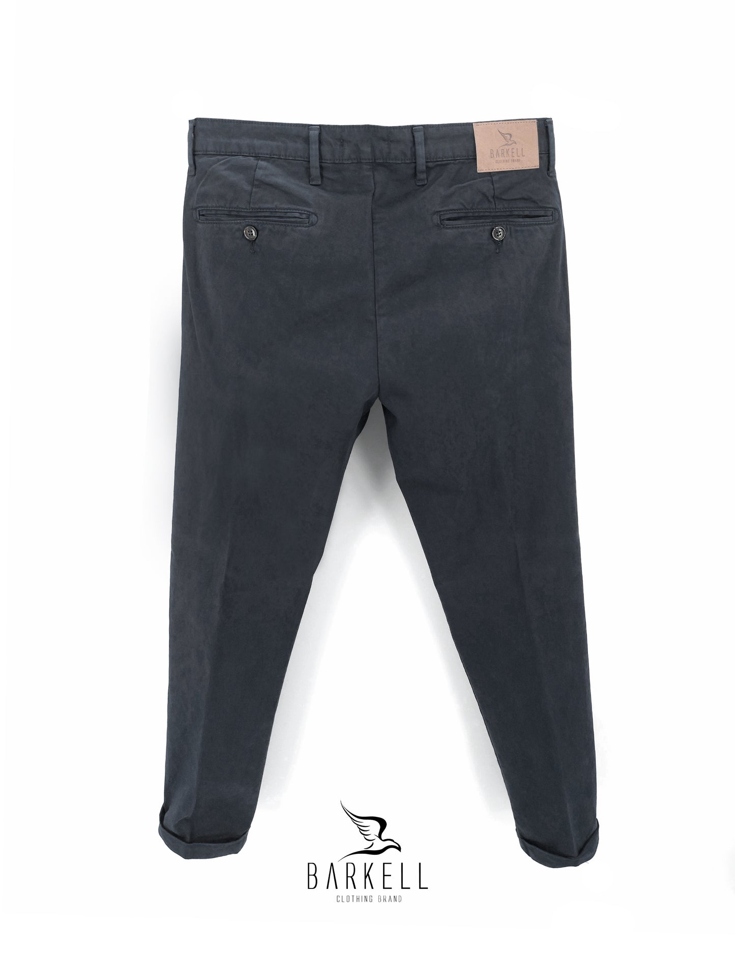 Pantalone Grigio Antracite Modello Chinos in Cotone Raso