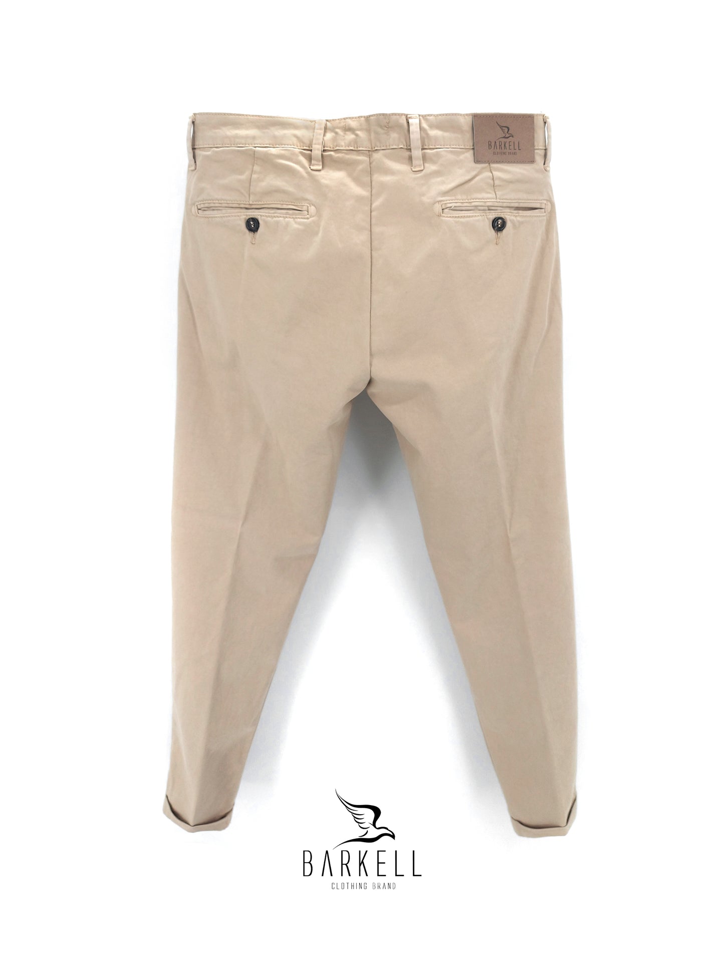 Pantalone Beige Modello Chinos in Cotone Raso